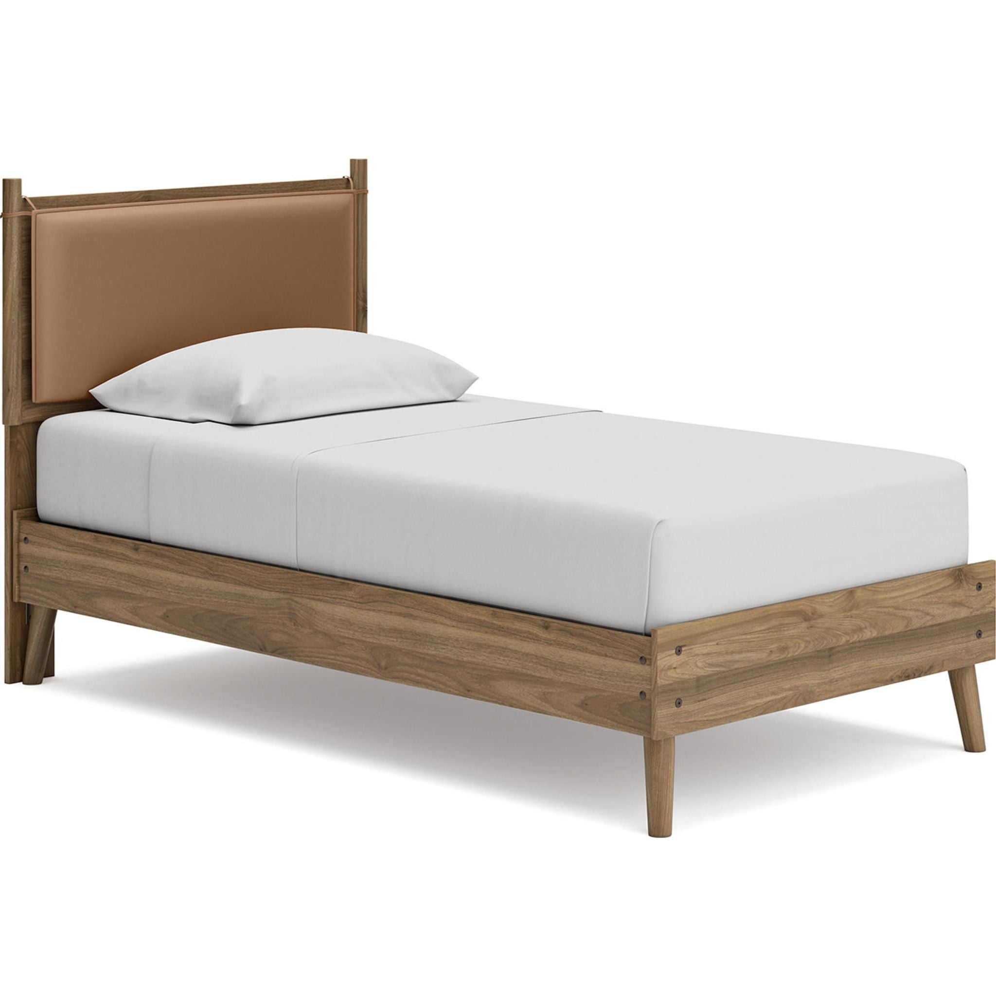 Aprilyn Twin Panel Bed in Honey Finish - Modern Wooden Twin Size Bed Frame for Kids & Teens - Perfect for Bedrooms, Dorms, and Guest Rooms