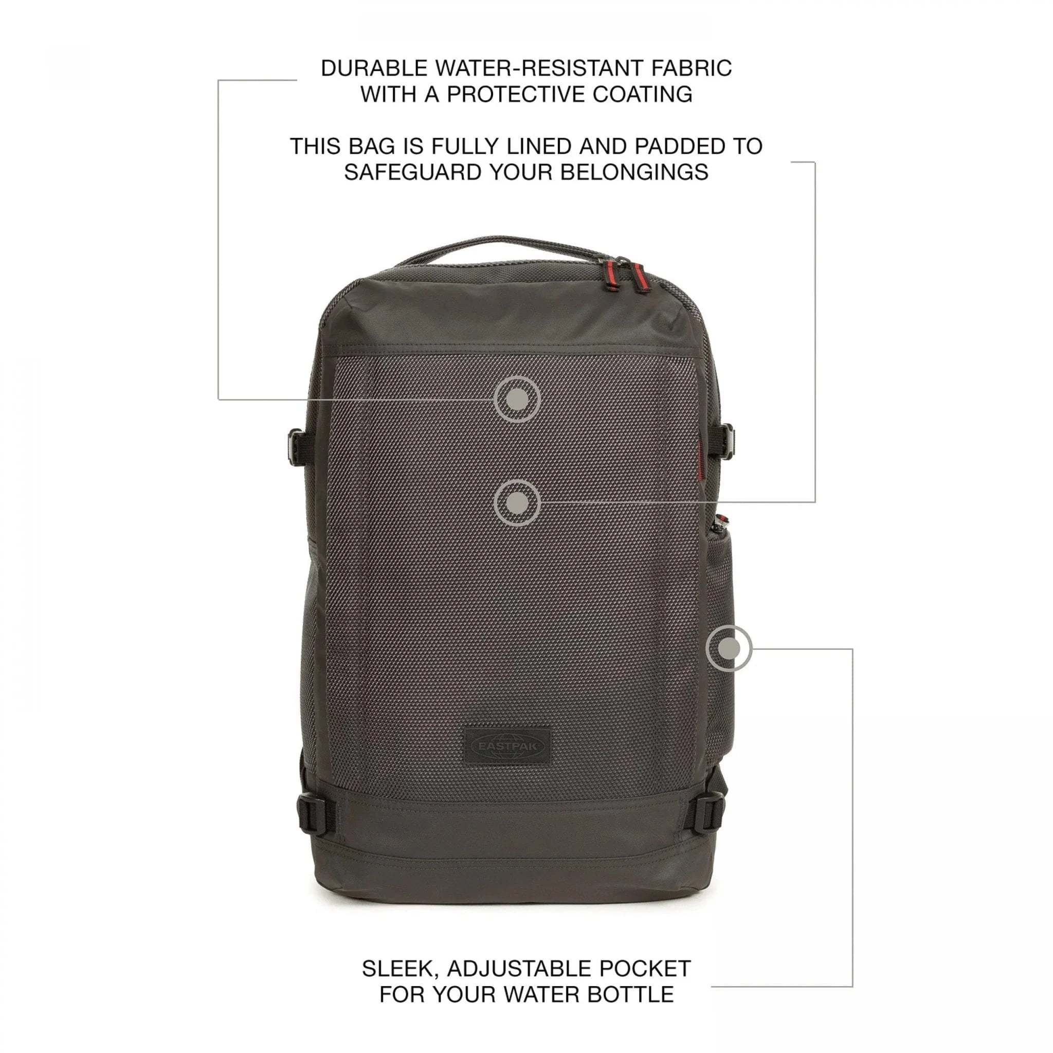 Eastpak Tecum M CNNCT Backpack - Lightweight Laptop Backpack for Work & Travel, Durable School Backpack with USB Charging Port, Accent Grey - Perfect for College, Commuting & Outdoor Adventures