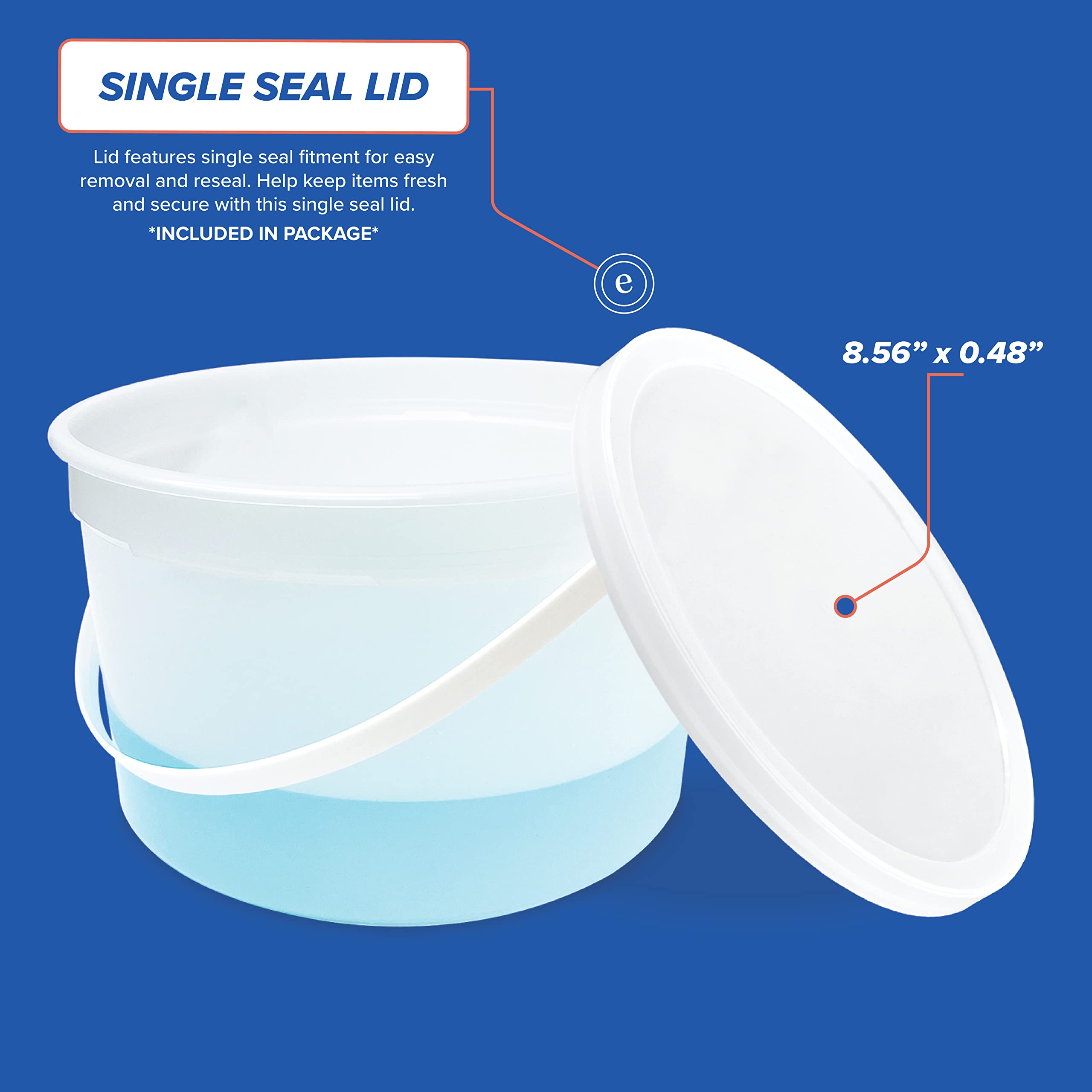 ePackageSupply 10-Pack 1 Gallon BPA-Free Food Grade HDPE Plastic Buckets with Lids | Freezer Safe Round Containers for Ice Cream, Soup & Food Prep | Made in USA | Ideal for Commercial Kitchens, Catering & Bulk Storage
