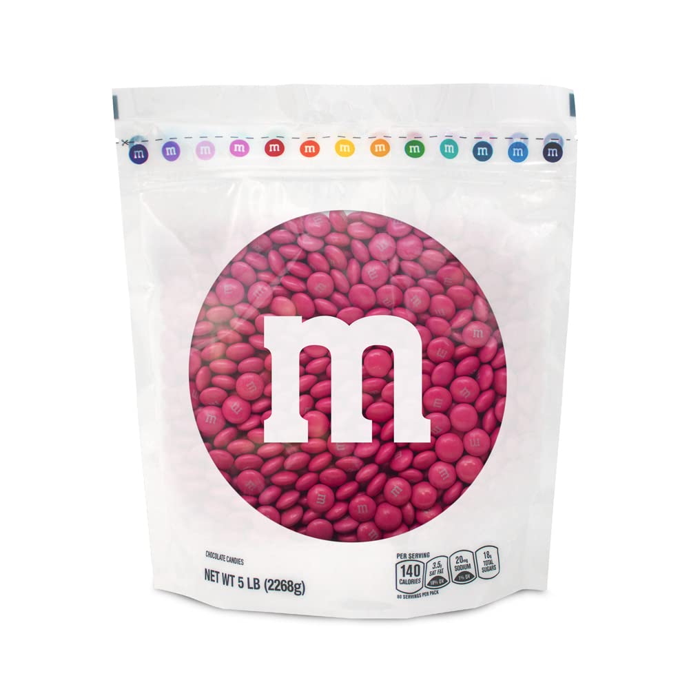 MyM&M's Milk Chocolate Candy - Single Color Dark Pink, 5lb Bulk Bag (Pack of 1) | Perfect for Birthday Parties, Wedding Favors & Bulk Candy Buffets