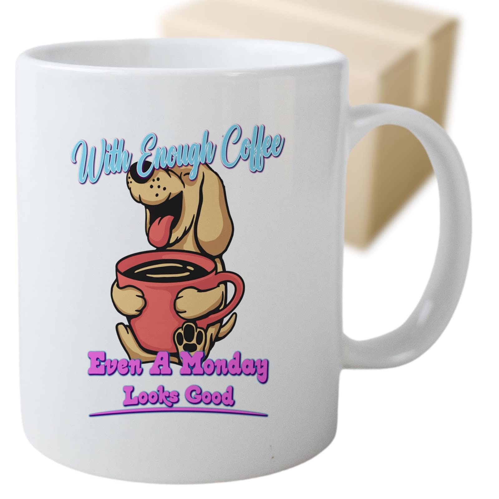 Funny Coffee Mug - 'Monday Looks Good with Enough Coffee' - Perfect Gift for Family, Coworkers, Friends - Great for Holidays, Birthdays & Everyday Use - Ideal for Office, Home & Gifting