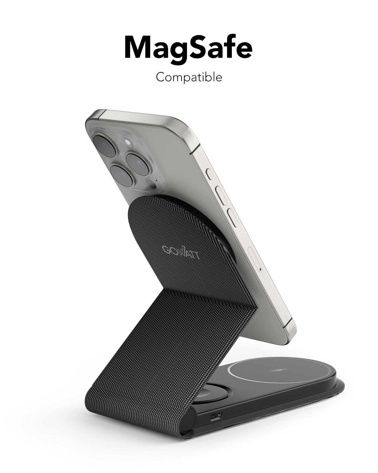 3-in-1 Foldable MagSafe Charging Station - 15W Fast Wireless Charger for iPhone 16/15/14/13/12 Series, AirPods & Apple Watch | Portable Travel Charger for Home, Office & Car Use