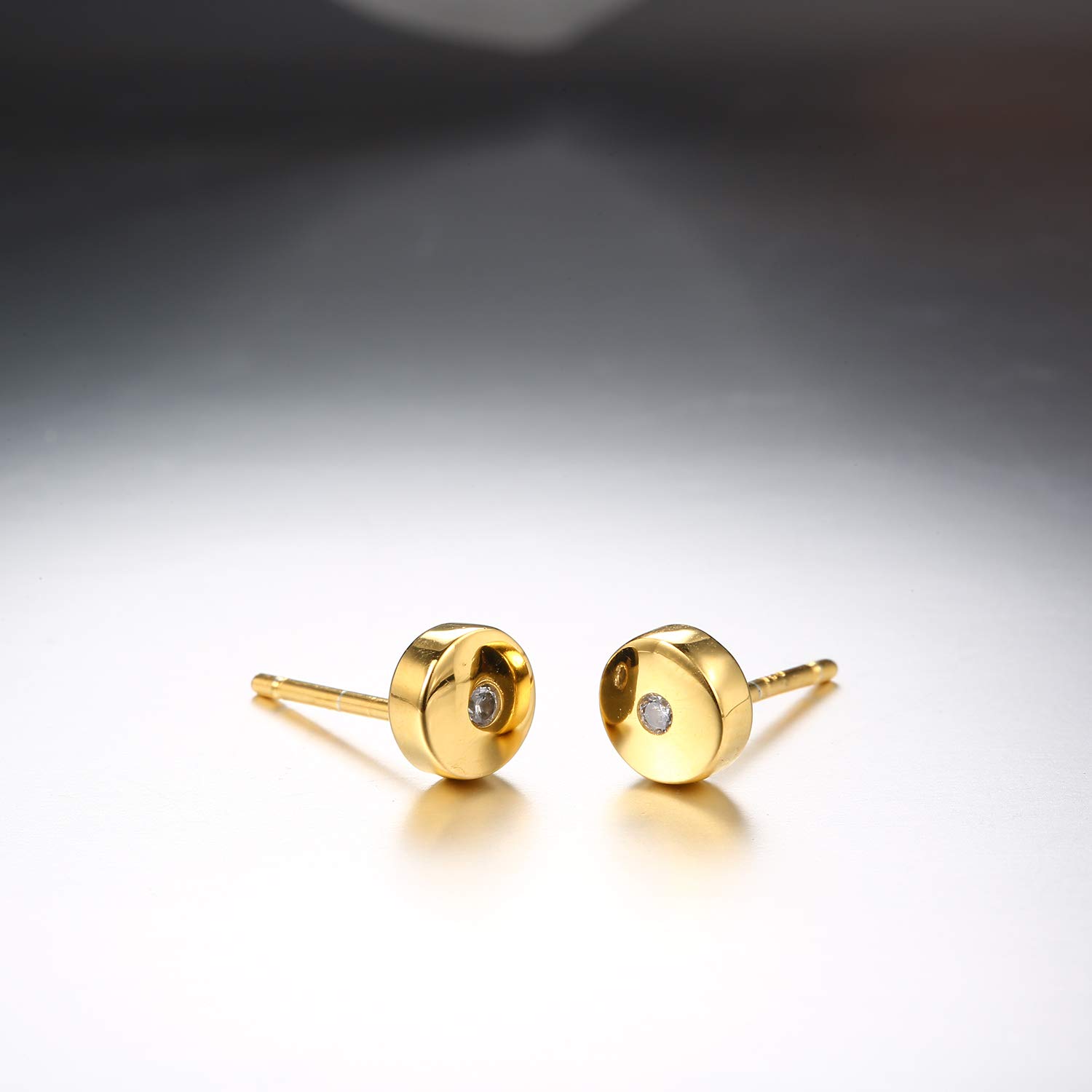 Sterling Silver Gold Plated Tiny Dot Stud Earrings for Women | Minimalist Hypoallergenic Jewelry | Perfect for Everyday Wear, Gifts & Special Occasions