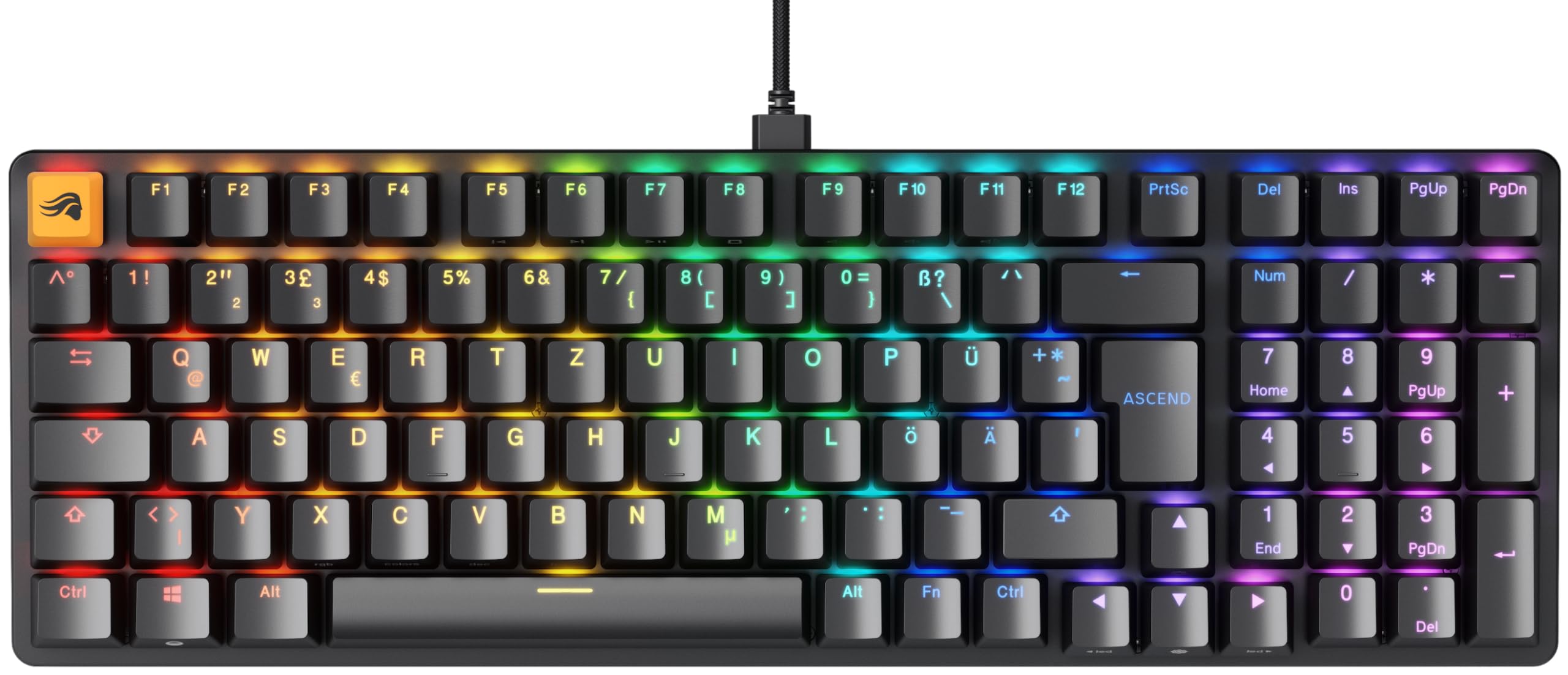Glorious GMMK 2 Full Size (96%) Mechanical Gaming Keyboard - Aluminum Frame, Hot-Swappable, Double-Shot PBT Keycaps, Glorious Fox Switches, RGB Backlit, German QWERTZ Layout - Black | Perfect for Esports, Streaming & Office Work