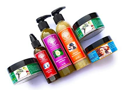 **TARUVAR Ayurveda Herbal Hair Care Kit for Hair Fall, Dry & Frizzy Hair – 6 Products (Shampoo, Oil, Conditioner, Gel, 2 Hair Masks) – Natural Treatment for Strong, Smooth & Healthy Hair – Perfect for Daily Use & Deep Conditioning**