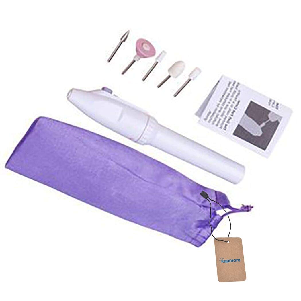 Kapmore 5-in-1 Electric Nail File & Manicure Set with Callus Remover, Nail Buffer, Polisher - Professional Manicure Pedicure Kit for Home & Salon Use