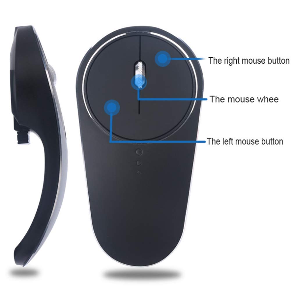 Wireless Rechargeable Silent Mouse 2.4G USB Optical Mouse for Laptop, PC, Desktop - Ergonomic Office Mouse with USB Receiver for Quiet Work, Gaming & Home Use