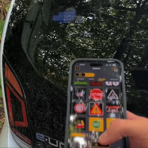 Dynamic LED Rear Display for Cars - High Visibility Car Rear Window Sign with Custom Messages for Safety & Advertising - Perfect for Taxis, Rideshares, Delivery & Emergency Vehicles
