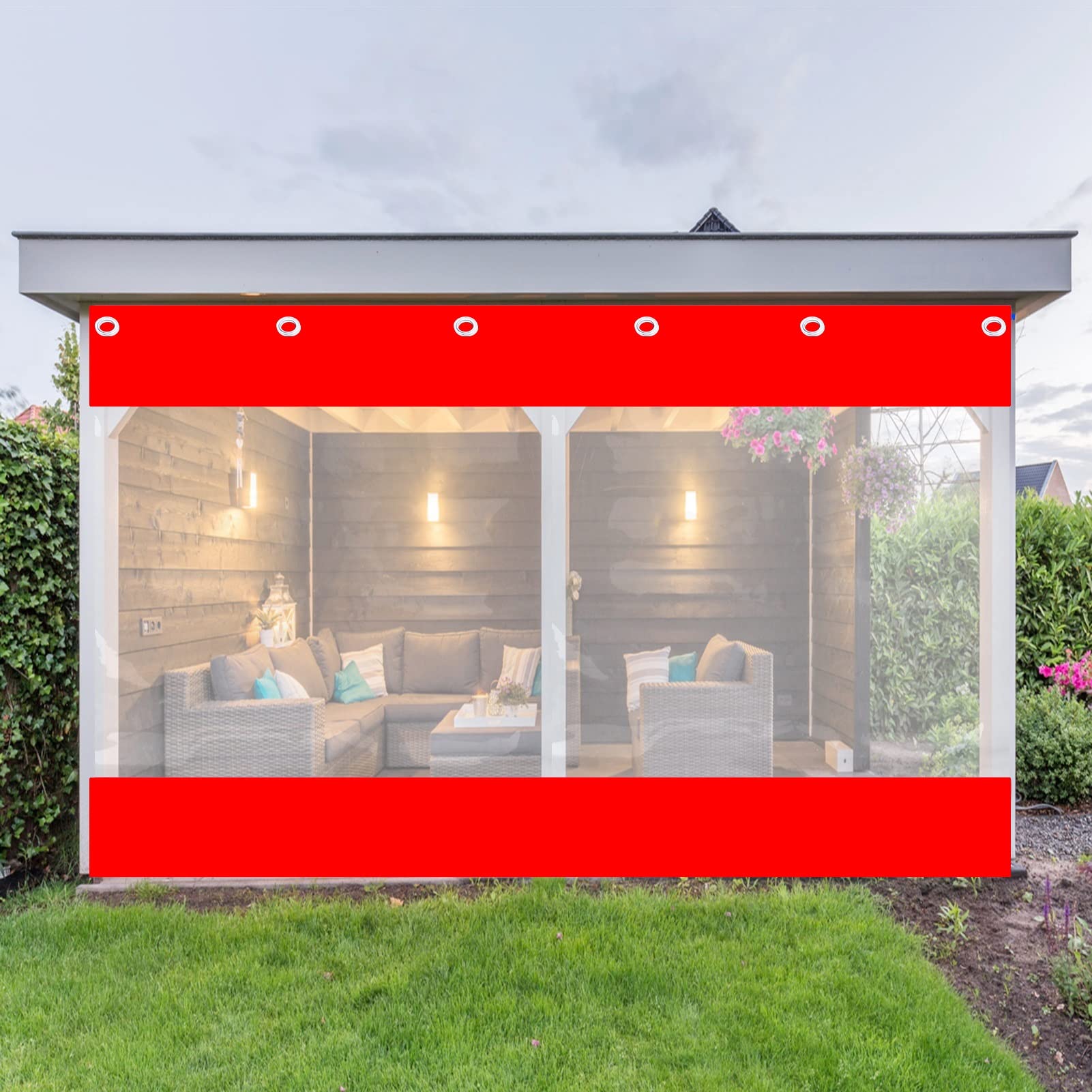 Heavy-Duty Clear Outdoor Curtains 3x1.6m (9.84x5.25ft) - Waterproof Tarpaulin Gazebo Curtains with Zipper for Pergolas, Canopies, Tents & Garage Doors - Perfect for Garden Shade, Patio Privacy & Weather Protection