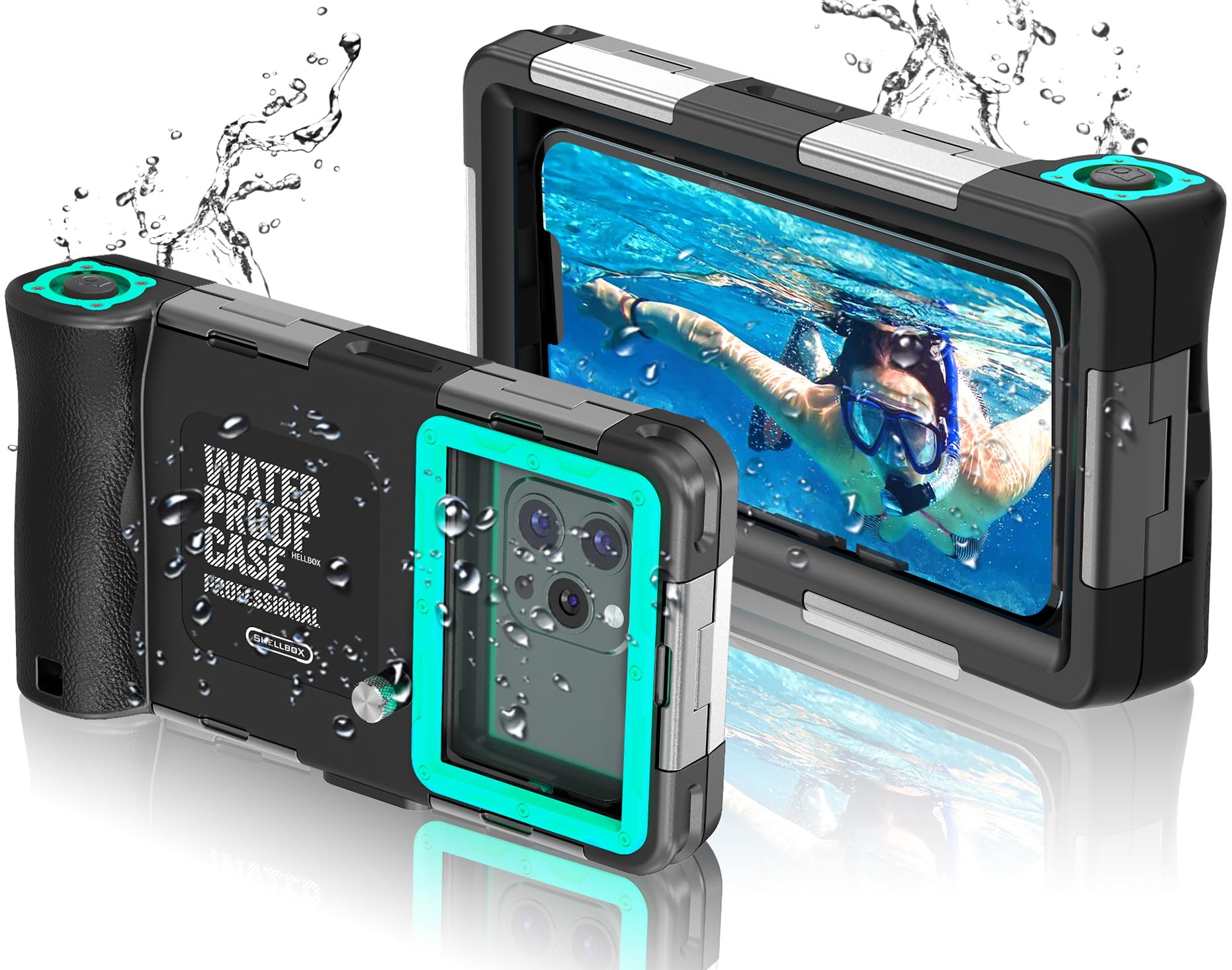 **Waterproof Phone Case for iPhone 16/15/14/13/12/11 Pro Max & Samsung Galaxy S25/S24/S23 Ultra/Plus – 50ft Underwater Diving & Snorkeling Protection – Capture HD Photos & Videos – Perfect for Beach, Pool & Water Sports (Teal)**