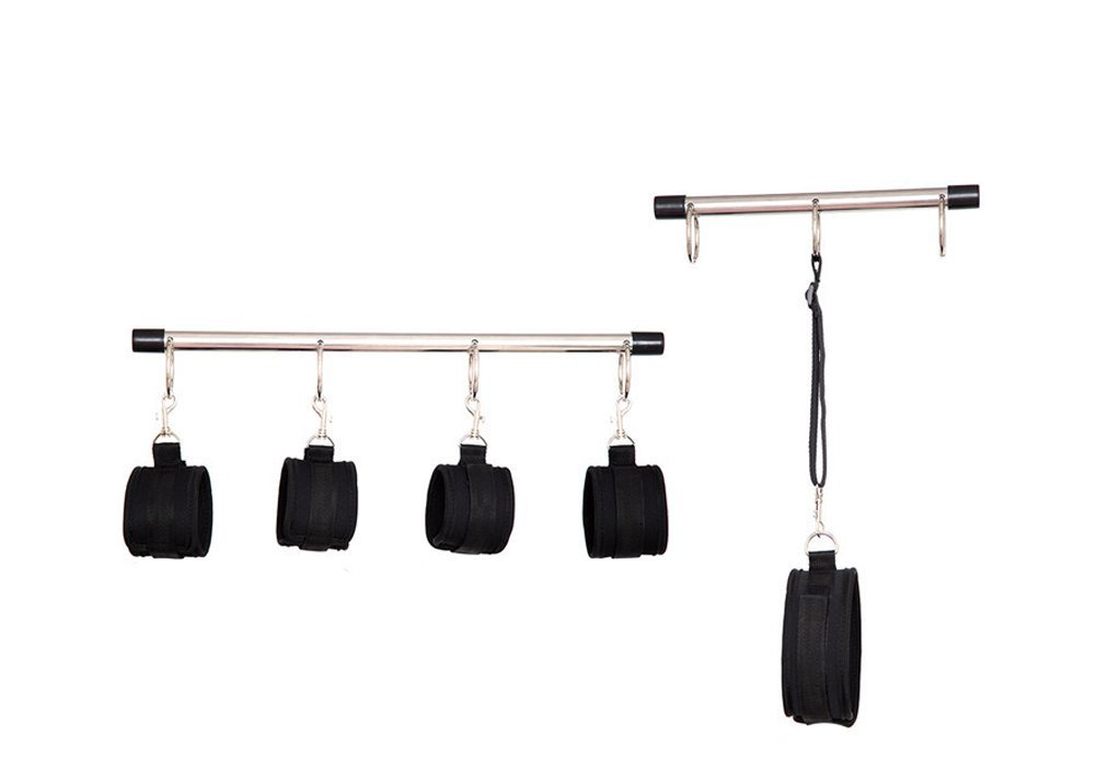 Premium Steel Bondage Restraints - Adjustable BDSM Body Harness with Spreader Bar for Couples, Fetish & Role Play - Perfect for Bedroom Games, Adult Toys & Sensual Exploration