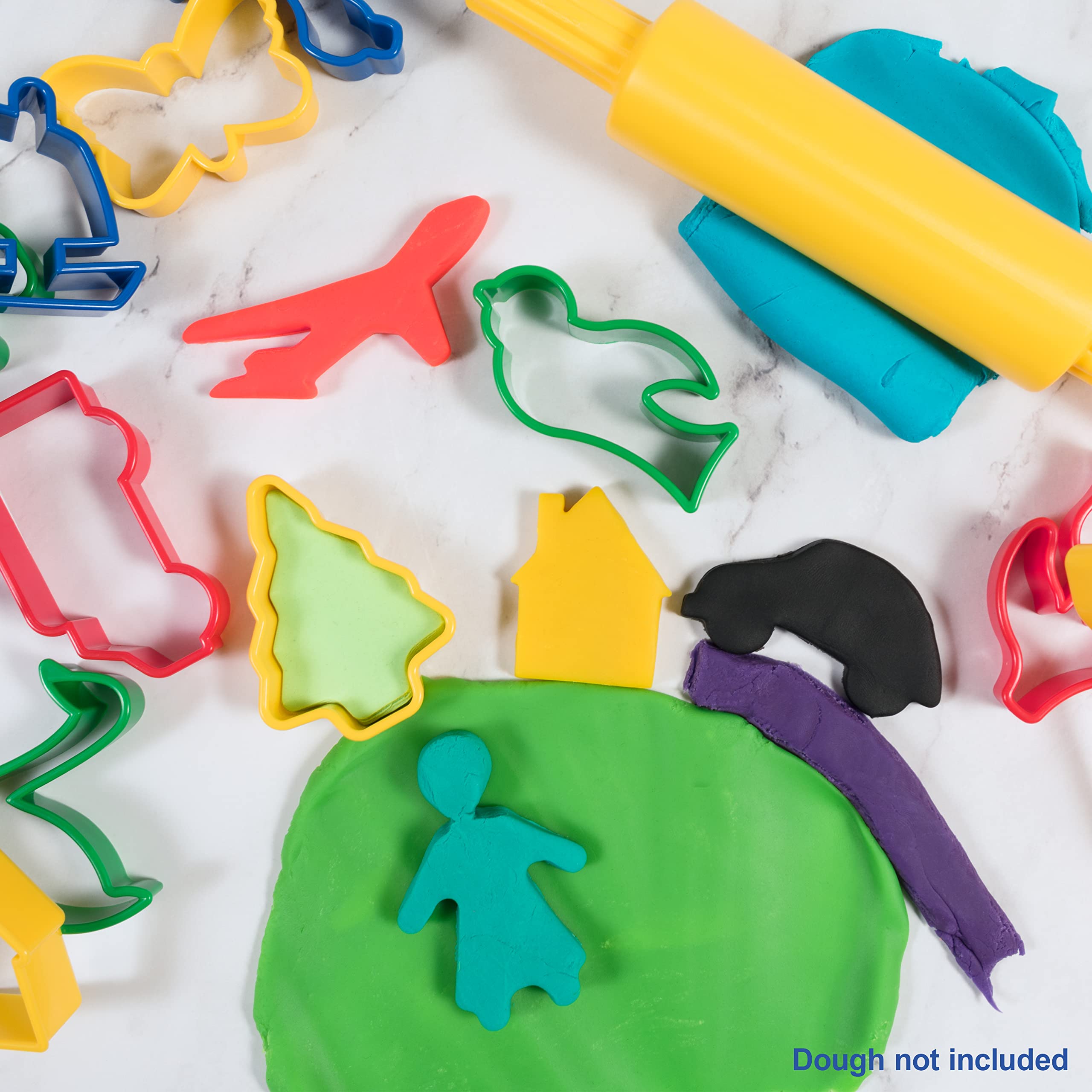 READY 2 LEARN 17-Piece Dough Roller and Cutters Set for Kids Ages 18 Months+ | Toddler Arts & Crafts Supplies | Roll, Cut, Mold & Play Dough Tools | Perfect for Preschool Learning & Creative Play at Home or Classroom