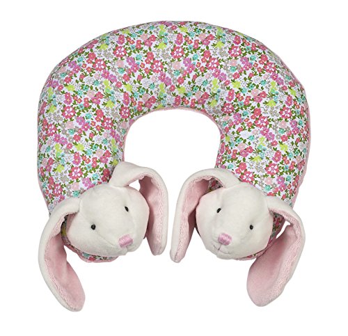 Maison Chic Travel Pillow - Beth The Bunny Plush Neck Pillow for Airplane, Car & Office | Ultra Soft Memory Foam Support for Neck Pain Relief