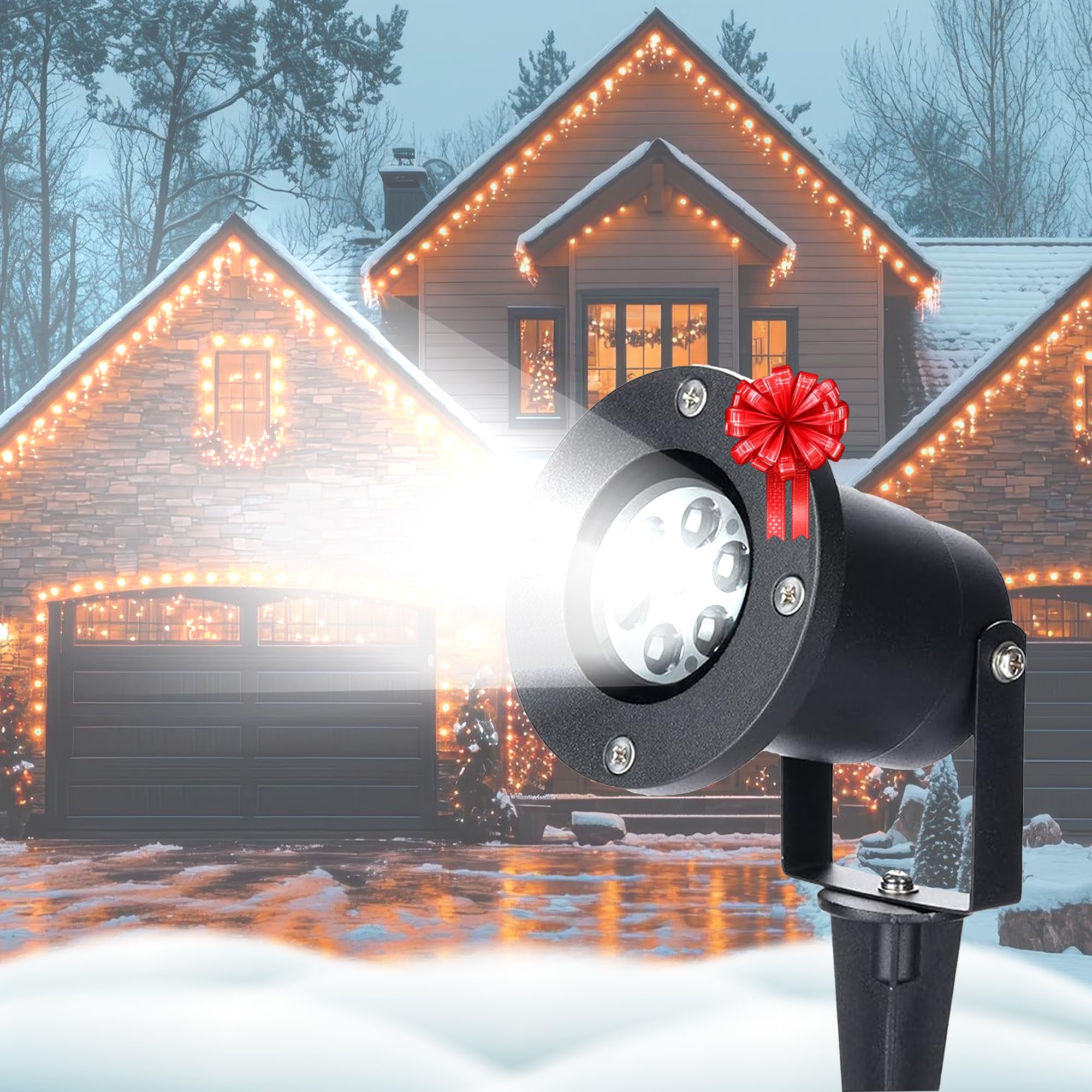 Christmas Projector Lights Outdoor - Waterproof LED Snowflake Projections for Holiday Decorations | Perfect for Yard, Garden, and Home Exterior Decor