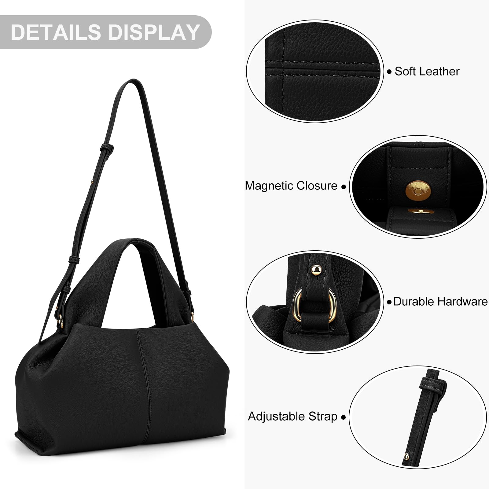 Stylish Women's Crossbody Bag - Fashionable Shoulder Purse & Chic Dumpling Cloud Satchel for Everyday Use, Work, Travel & Date Nights
