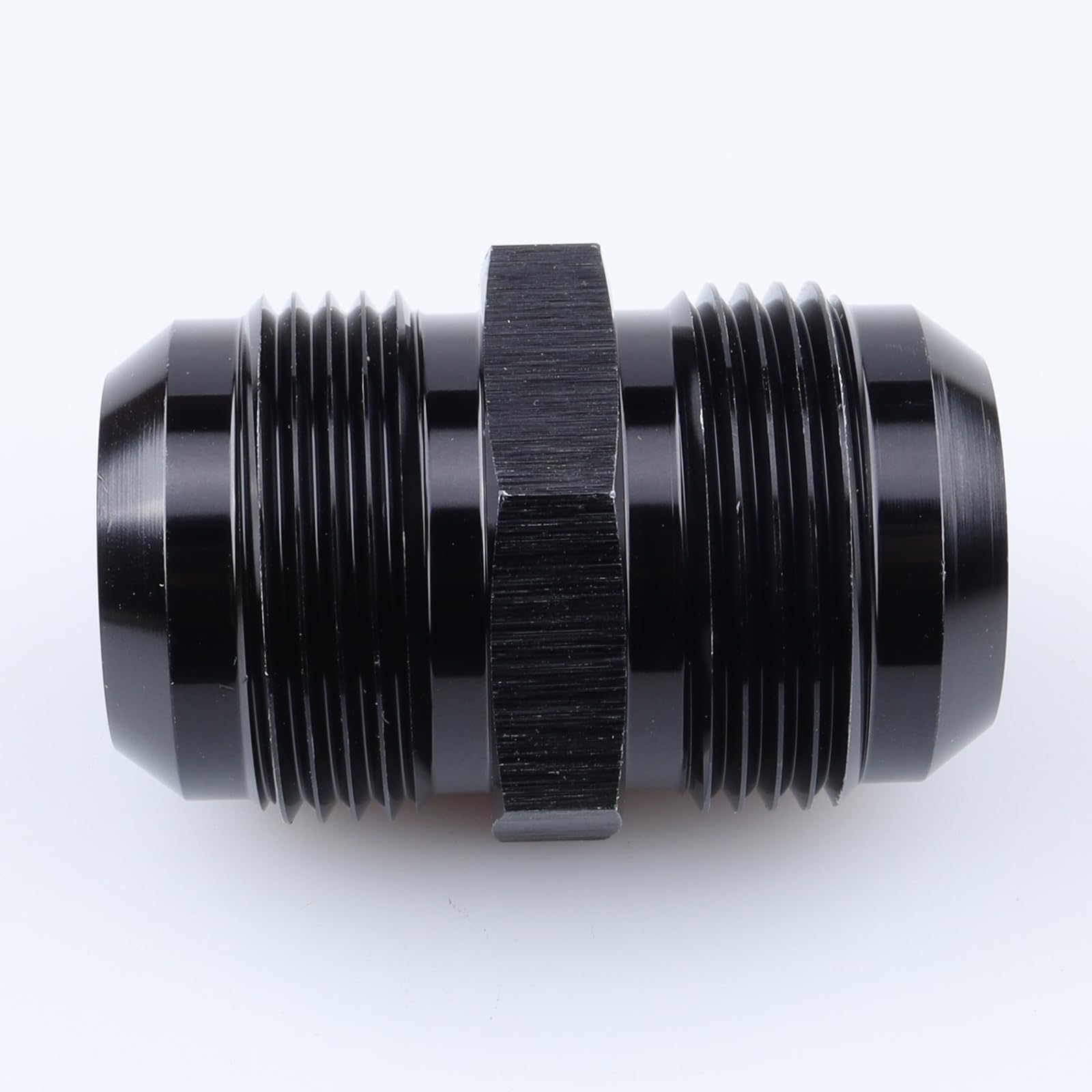 -16 AN Male Flare to -16 AN Male Coupling Hose Union Fuel Fitting Adapter - High-Quality Aluminum Black for Fuel Lines, Oil Systems & Hydraulic Connections - Perfect for Automotive, Marine & Industrial Applications