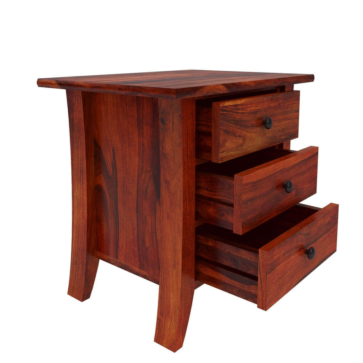 Modern Solid Wood 3-Drawer Nightstand with Sleek Design - Perfect for Bedroom, Living Room & Small Spaces - Georgia Home Decor