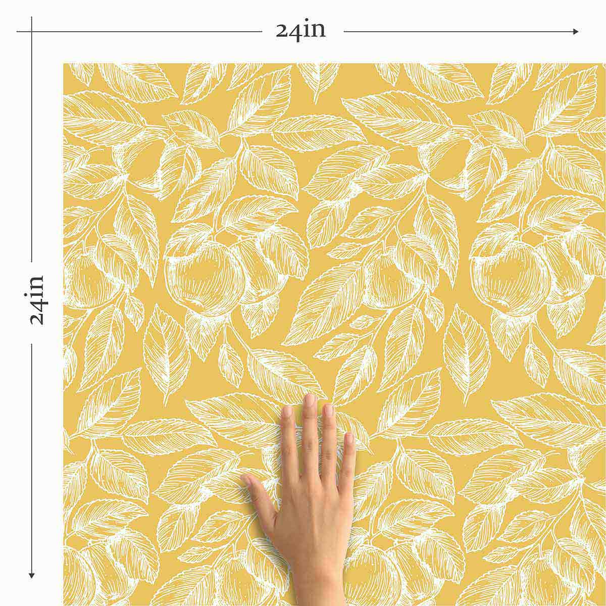 Yellow Leaf Peel and Stick Removable Wallpaper 6142 - Self-Adhesive Wall Decor for Bedroom, Living Room, Nursery - Easy to Install & Remove - Perfect for Home Renovation and DIY Projects