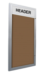 48x72 Large Outdoor Poster Display Case with Header - Single Door Weatherproof Sign Holder for Storefronts, Restaurants, and Events