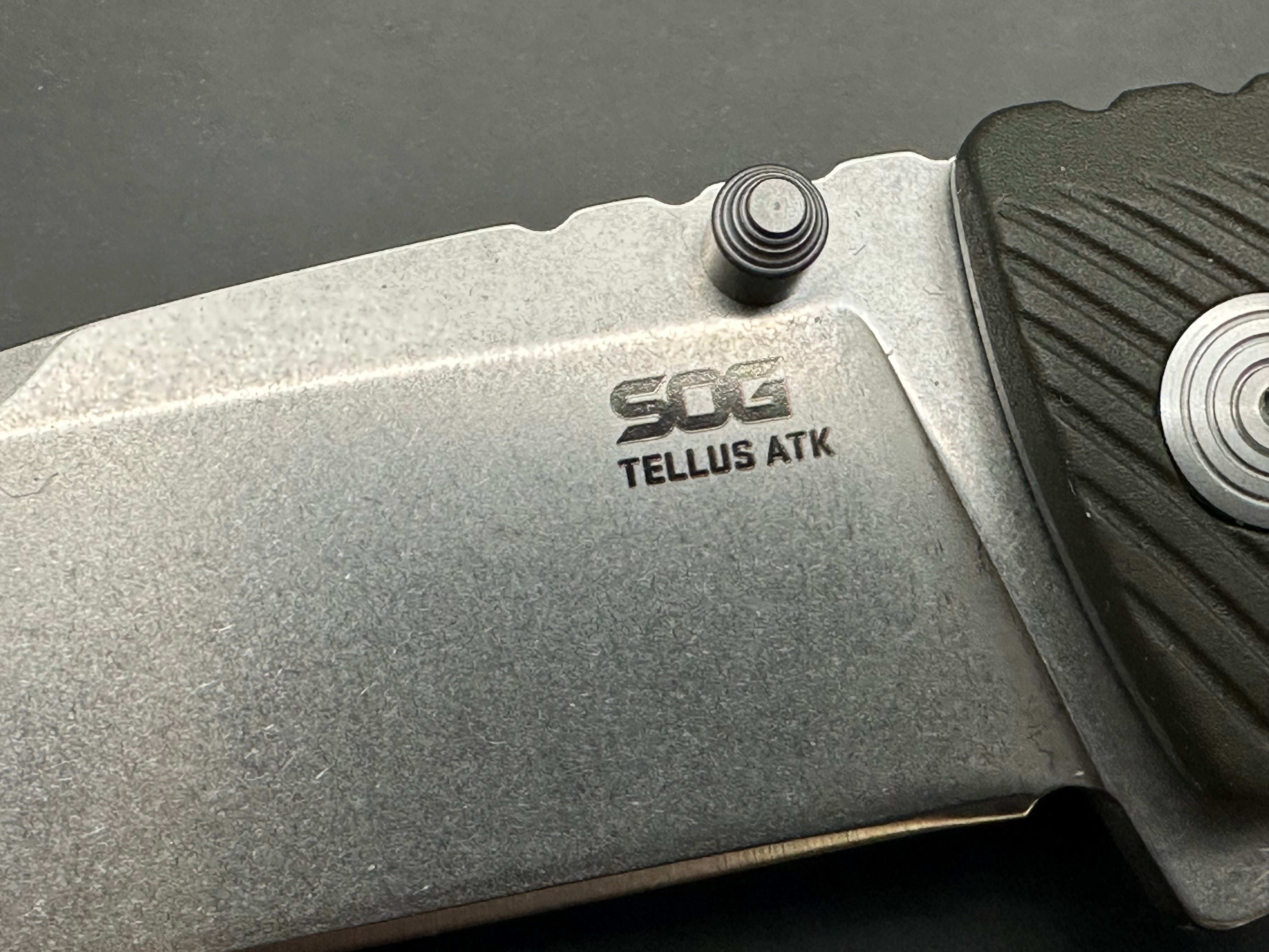 SOG Tellus ATK Assisted Opening Frame Lock Folding Knife - OD Green Tactical EDC Pocket Knife for Outdoor Camping, Hiking & Survival