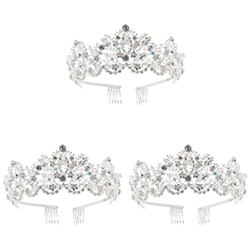 FRCOLOR 3 Pack Rhinestone Wedding Tiara Set - Princess Crown, Queen Tiara & Vintage Bridal Headpiece for Brides, Banquets & Special Occasions | Perfect for Weddings, Prom, Pageants & Photo Shoots