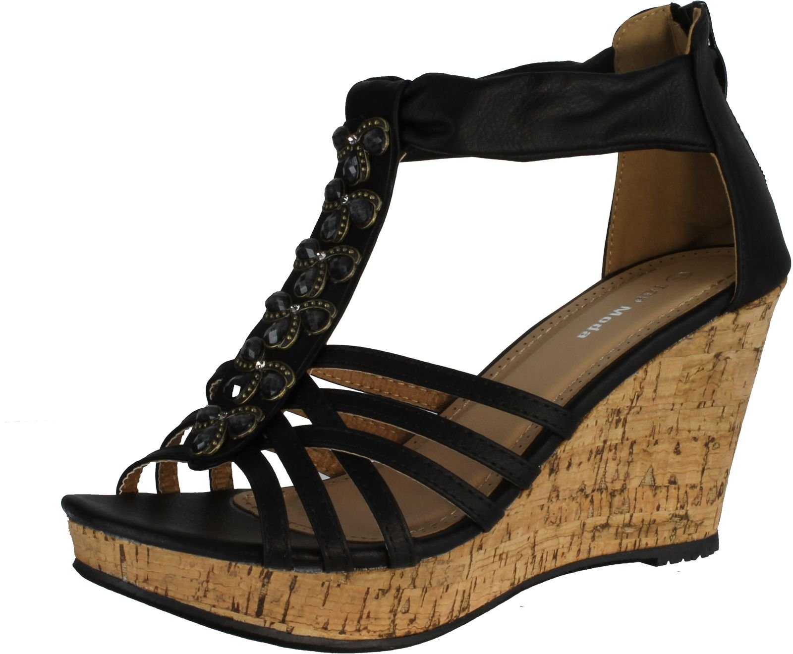 TOP Moda Women's DS-6 Comfortable Wedge Sandals for Summer - Casual & Dressy Slip-On Shoes for Beach, Vacation, and Everyday Wear