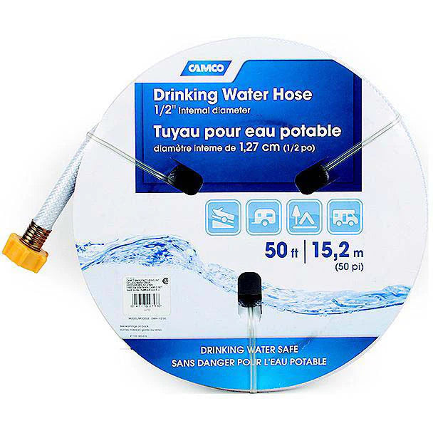 Camco TastePURE 50-Foot Drinking Water Hose | 1/2-Inch Inside Diameter | Lead-Free & BPA-Free | Safe for RV, Camping & Home Use