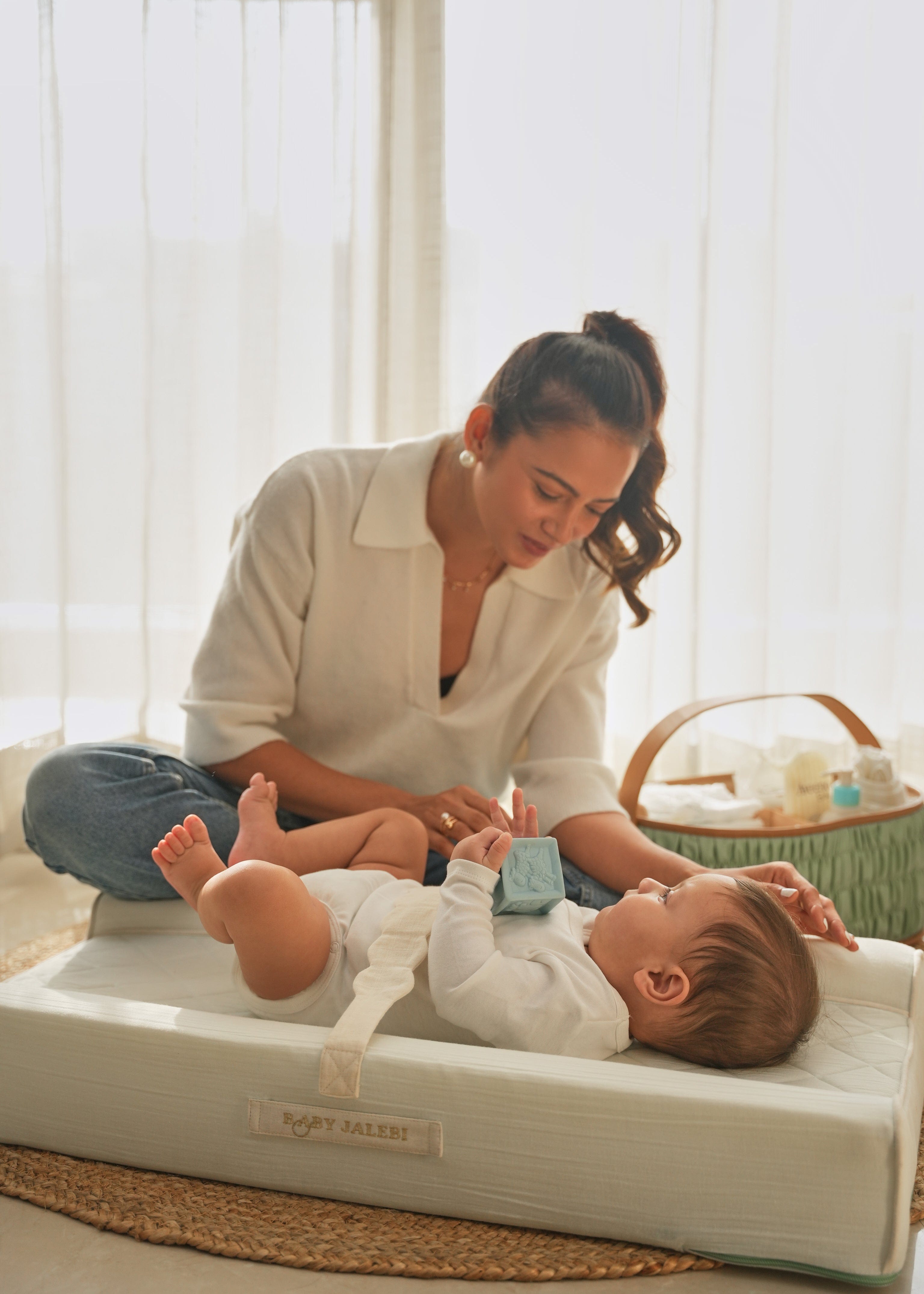 Premium Baby Changing Station - Soft Mint Green - Portable Diaper Changing Pad for Nursery, Travel & On-the-Go - Waterproof & Easy to Clean