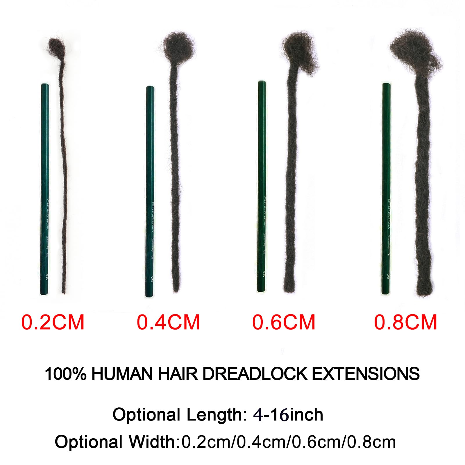 100% Human Hair Dreadlock Extensions - 0.2cm Width 10 Inch 100 Strands Handmade Loc Extensions for Men, Women & Kids - Permanent Dreads with Needle & Comb - Perfect for Protective Styles, Natural Hair Growth & Bold Fashion Looks