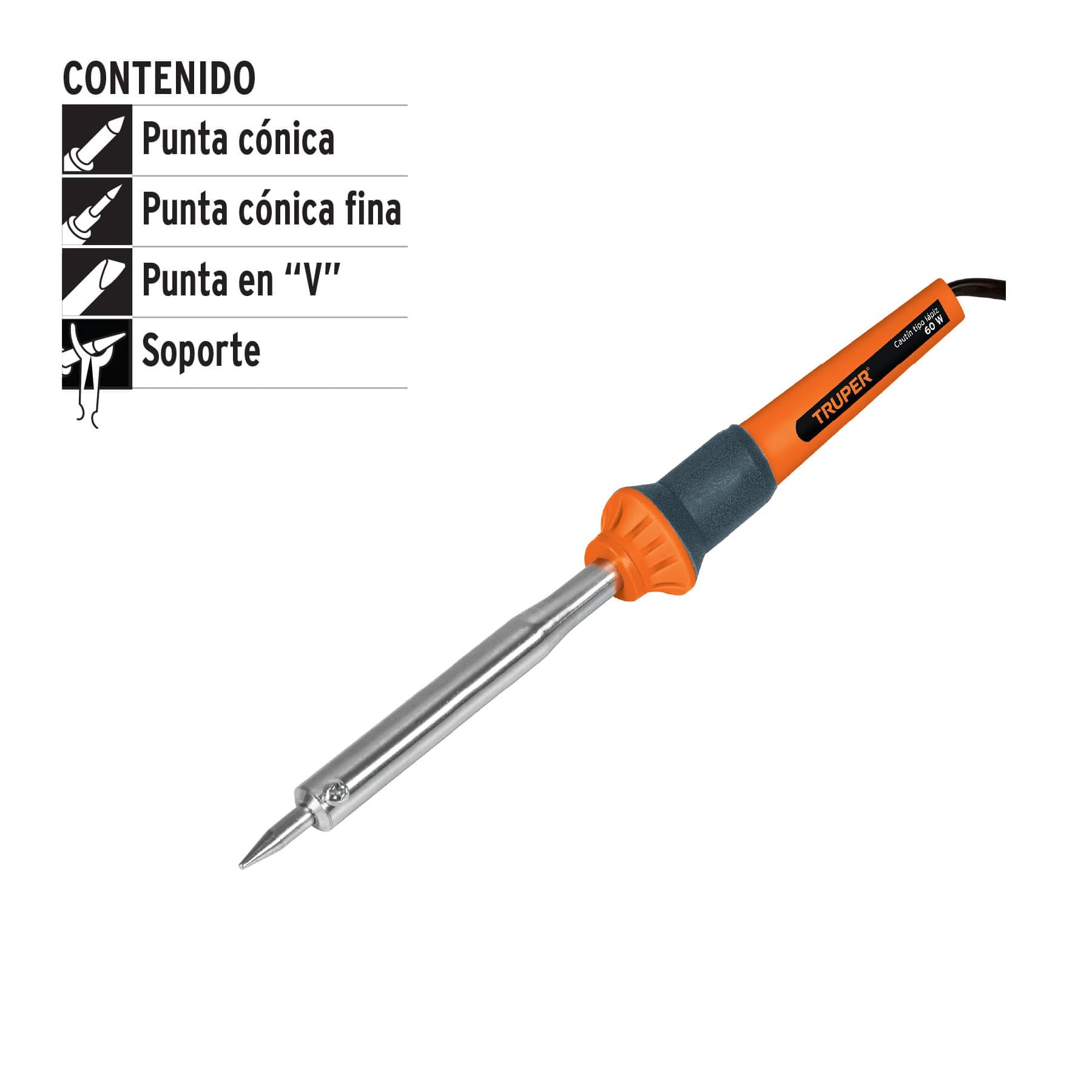 Truper CAU-60 60W Electric Soldering Iron Kit - Professional DIY Tool for Electronics Repair, Jewelry Making & Home Improvement Projects