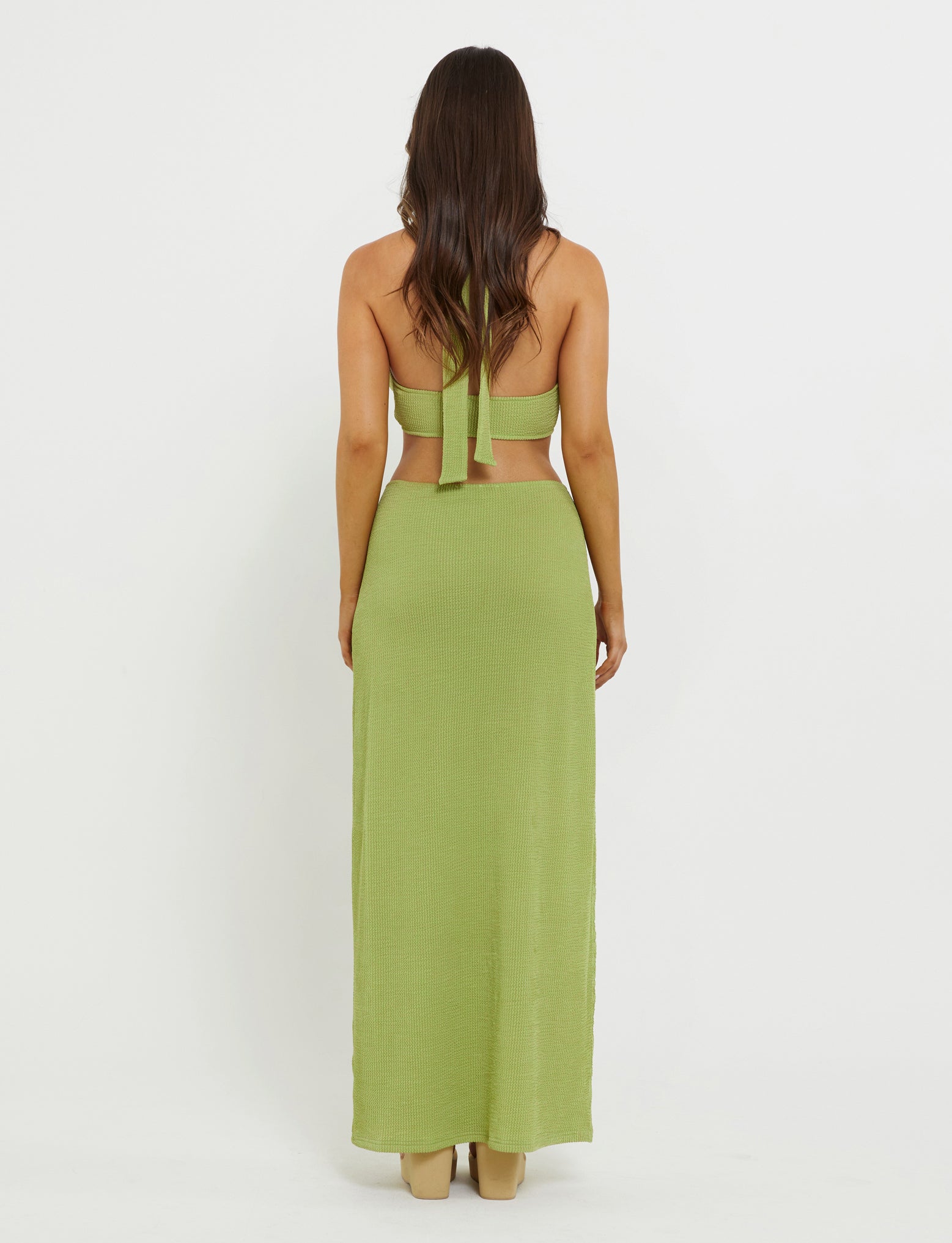 NEERA MAXI SKIRT in Lime Green - Women's Flowy Long Skirt for Summer, Beach, and Boho Fashion