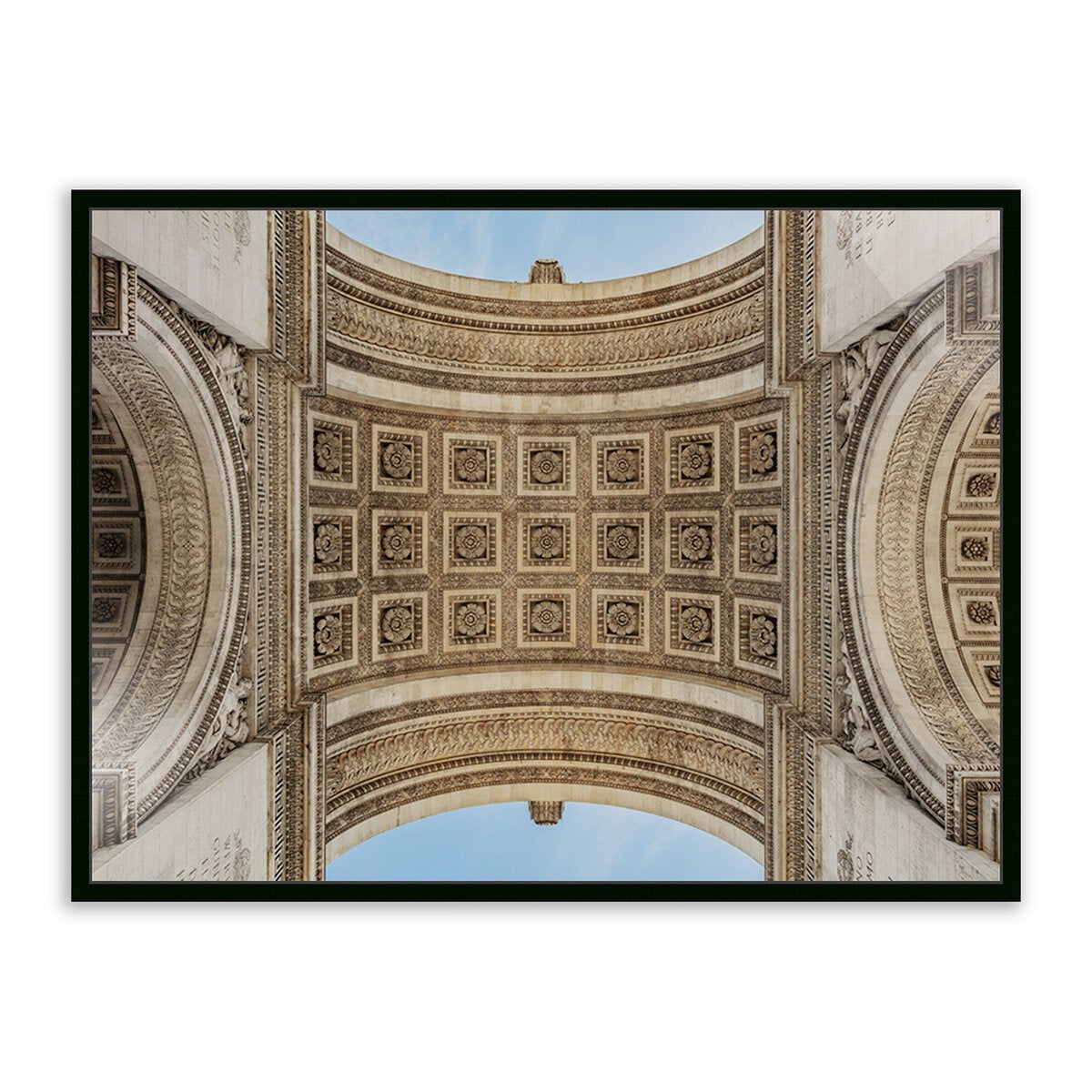 Arc De Triumphe by Guy Sargent - 32x24 Black Maple Framed Metal Wall Art - Perfect for Living Room, Office & Home Decor