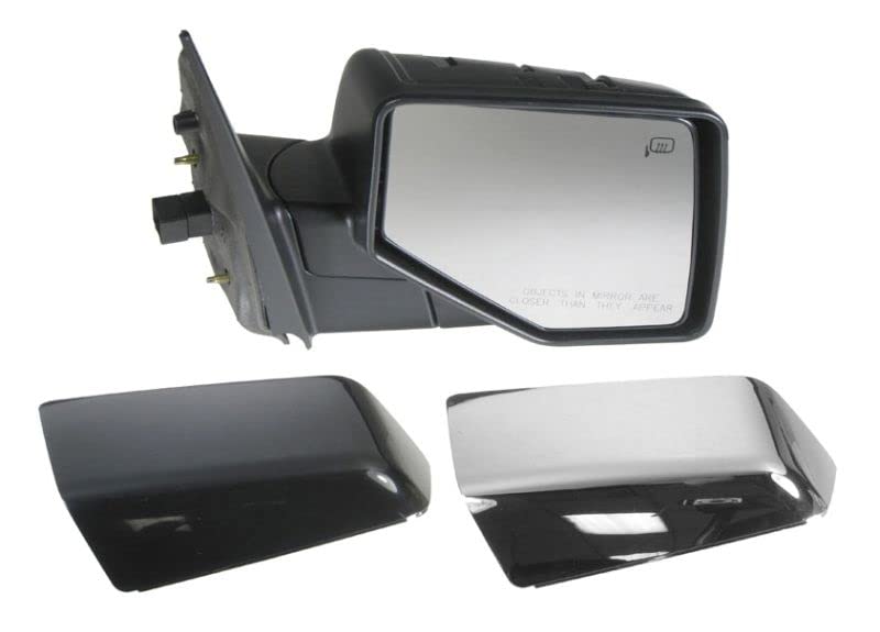 Heated Power Puddle Light Side Mirrors with Chrome & Caps - Pair for Ford Explorer | Durable Auto Accessories for Night Driving & Safety