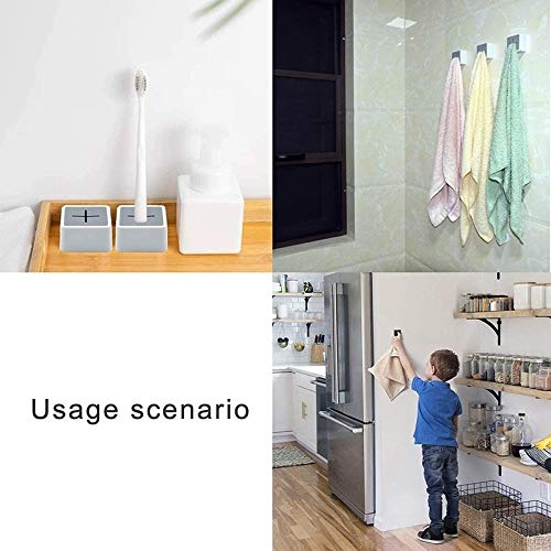 3-Pack Premium Self-Adhesive Wall Mount Towel Holder - Strong Adhesive Kitchen Towel Hanger & Dish Towel Hook - Black - Perfect for Bathroom, Kitchen, RV & Dorm Organization