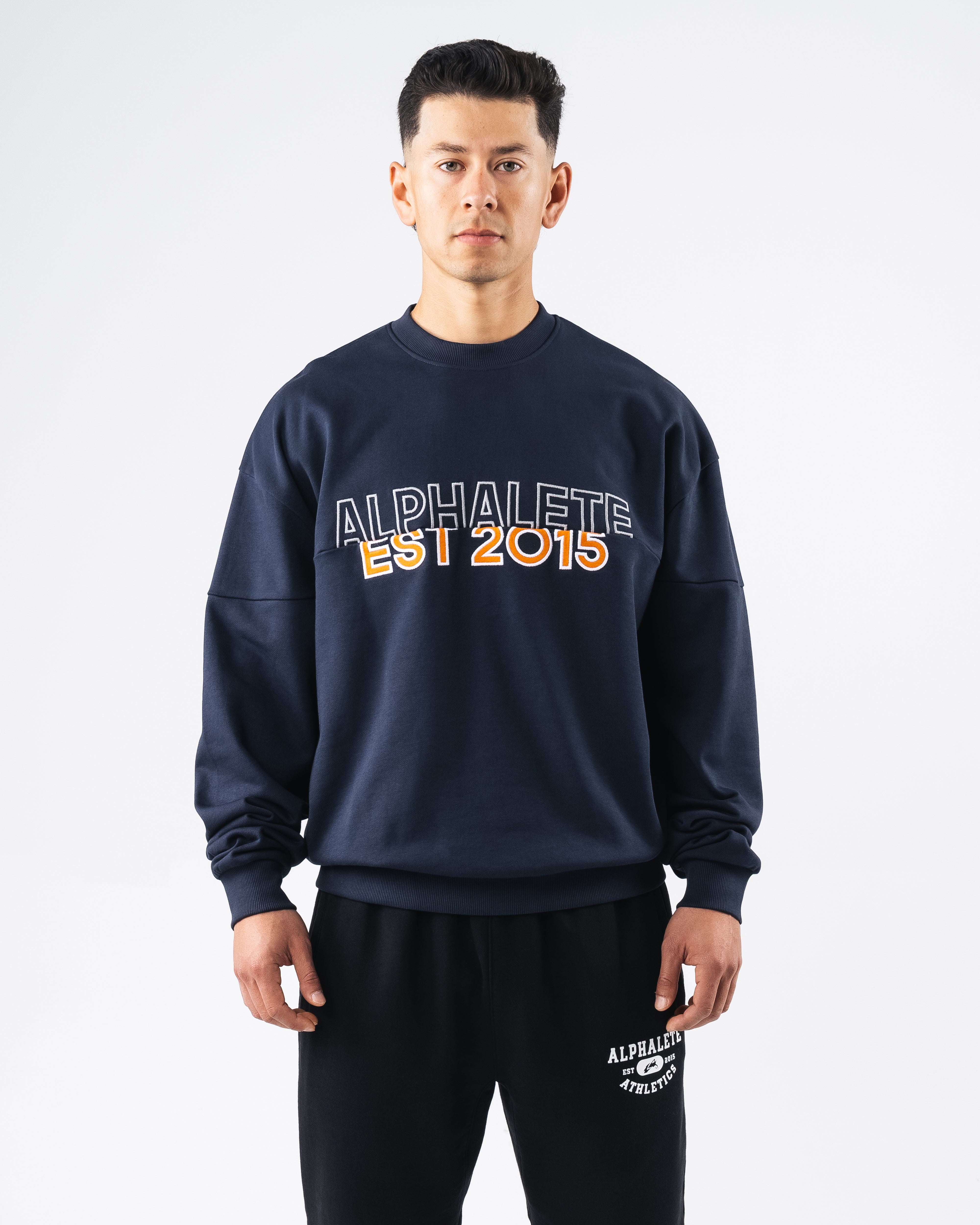 Establishment Split Crewneck Sweatshirt - Deep Navy Blue | Comfortable & Stylish Pullover for Casual Wear & Street Fashion
