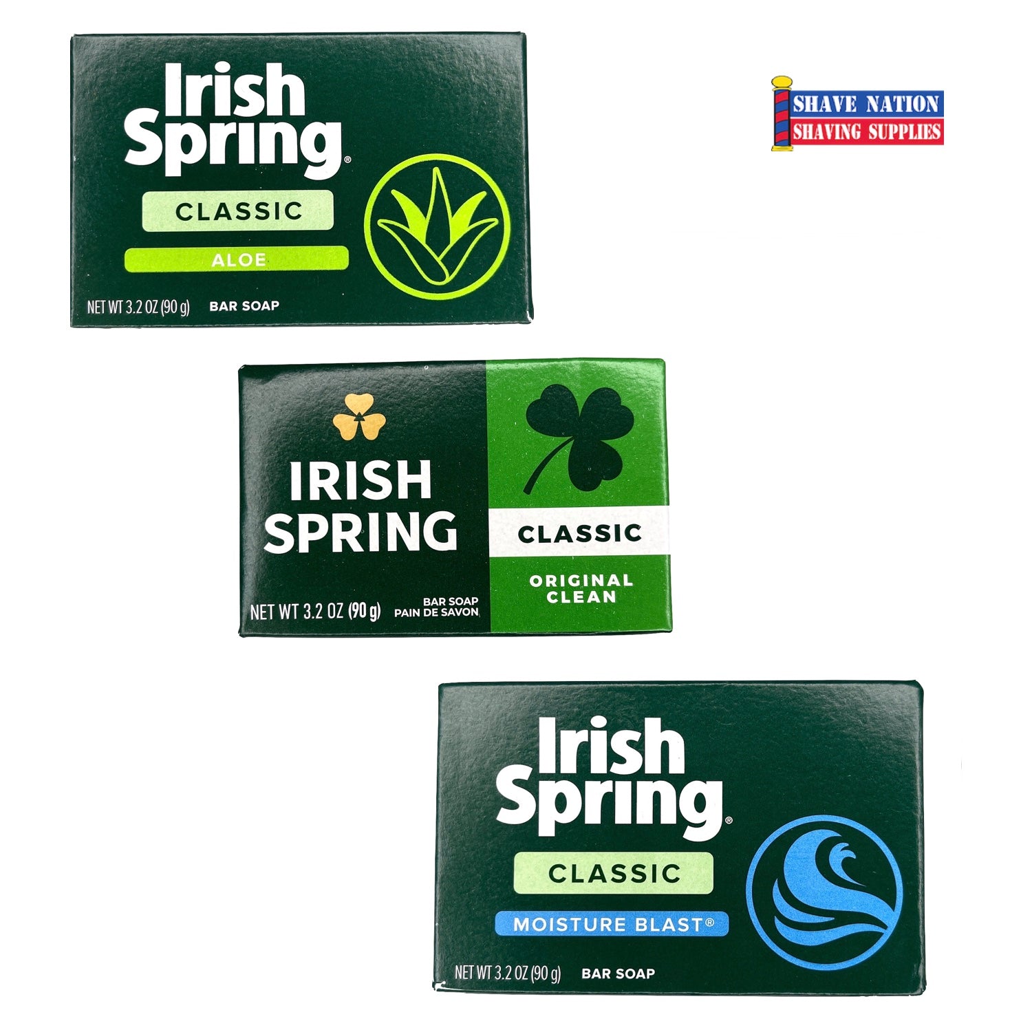 Irish Spring Classic Soap Bar - 12 Pack, Deodorizing Body Wash for Men with Refreshing Scent, Long-Lasting Freshness - Perfect for Shower, Gym Bag & Travel Essentials