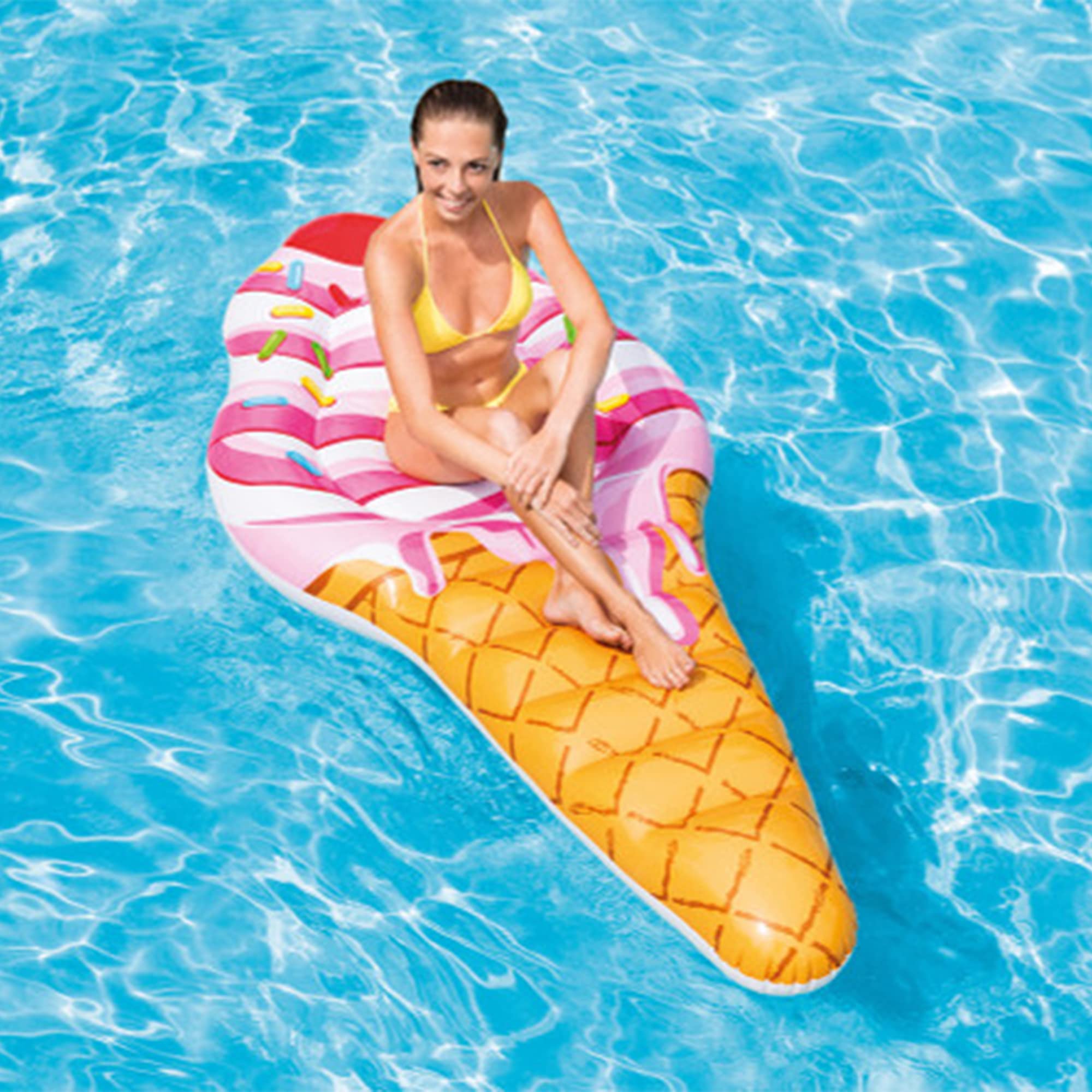 Intex Inflatable Ice Cream Pool Float - Fun Summer Water Toy for Kids & Adults - Perfect for Pool Parties, Beach Trips & Backyard Relaxation