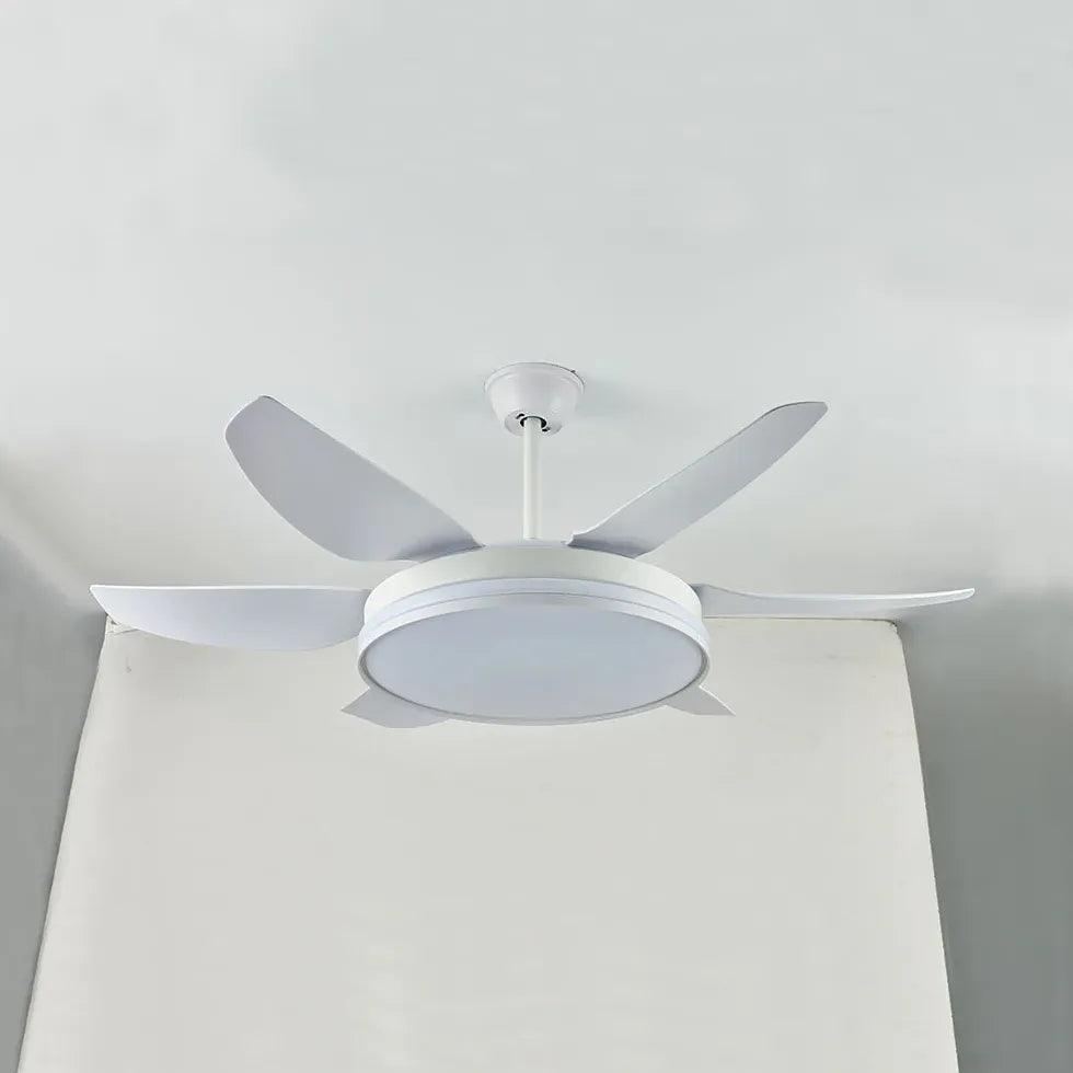 6-Blade Modern Minimalist LED Ceiling Fan with Light - Perfect for Bedroom, Living Room & Office Cooling and Lighting