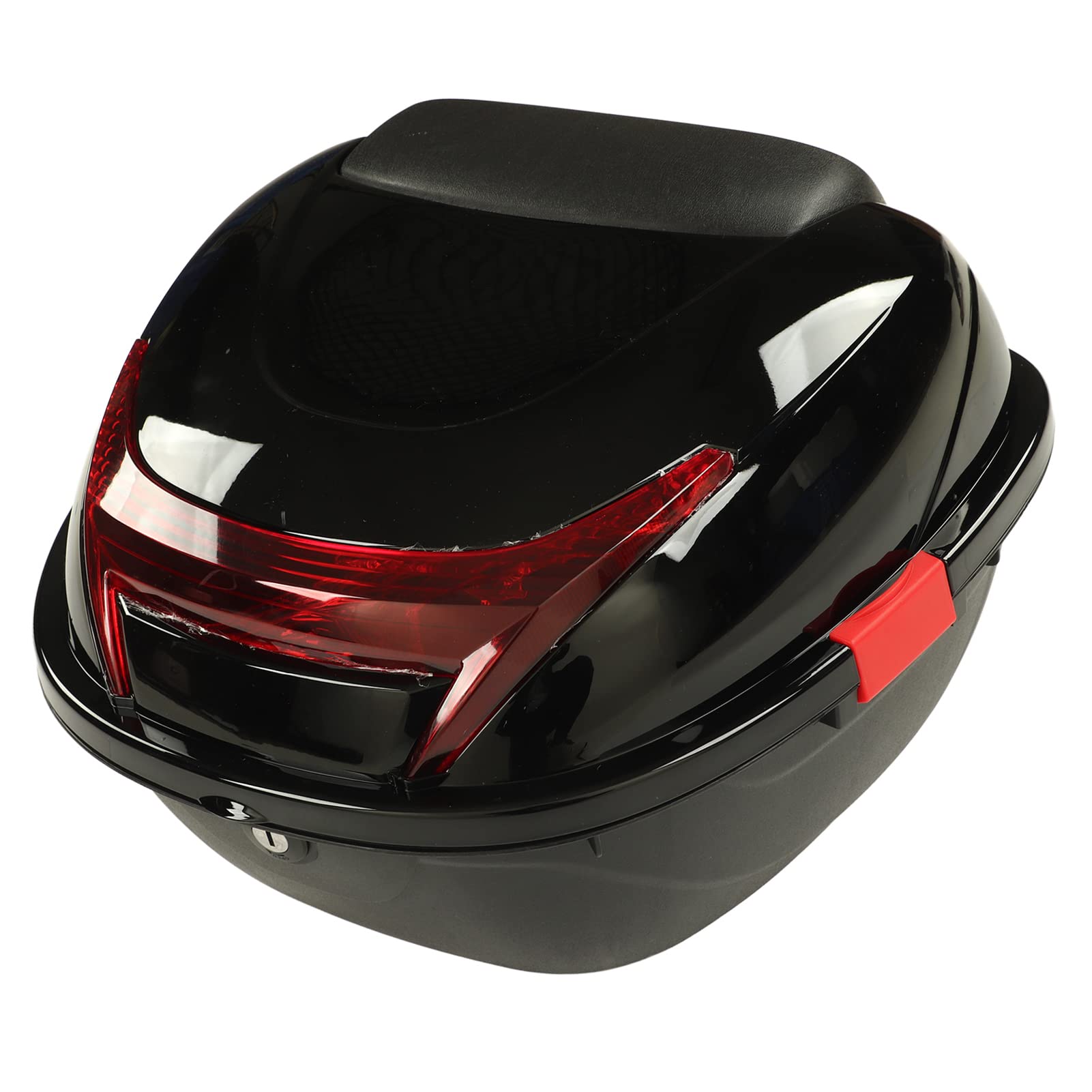 Waterproof Lockable Motorcycle Rear Top Box - Large Black Storage Case for Motorbike & Autocycle | Perfect for Commuting, Travel & Secure Gear Storage