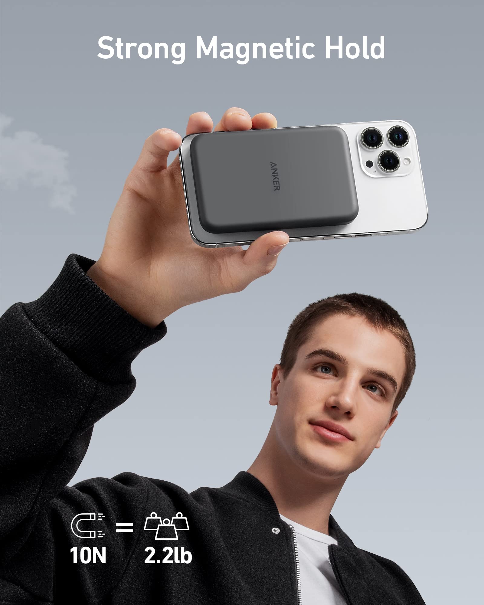 Anker Magnetic Portable Charger 10,000mAh Power Bank - 30W Fast Charging Wireless Battery Pack for iPhone 15/14/13/12, Samsung Galaxy - Perfect for Travel, Work & Outdoor Adventures