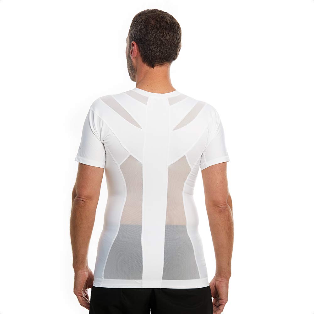 Men's Posture Corrector T-Shirt - Breathable Mesh Back Brace for Shoulder & Spine Alignment - Relieves Neck, Cervical & Lumbar Pain - Ideal for Office Work, Driving & Daily Activities