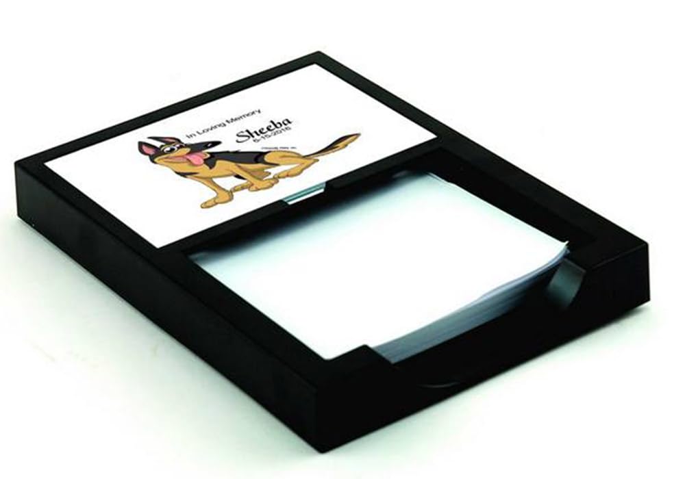 Personalized German Shepherd Memo Holder with 100 Sheets of Notepad Paper - Perfect for Office Desk, Home Organization & Pet Lover Gifts