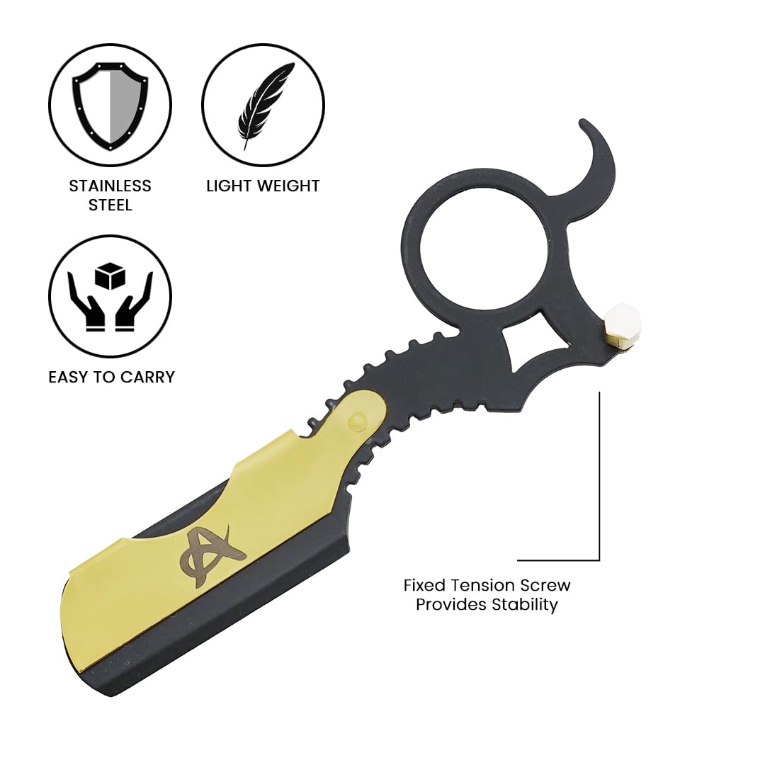 Premium Men's Straight Edge Razor for Close Shaving - Perfect for Grooming, Barber Shops & Travel