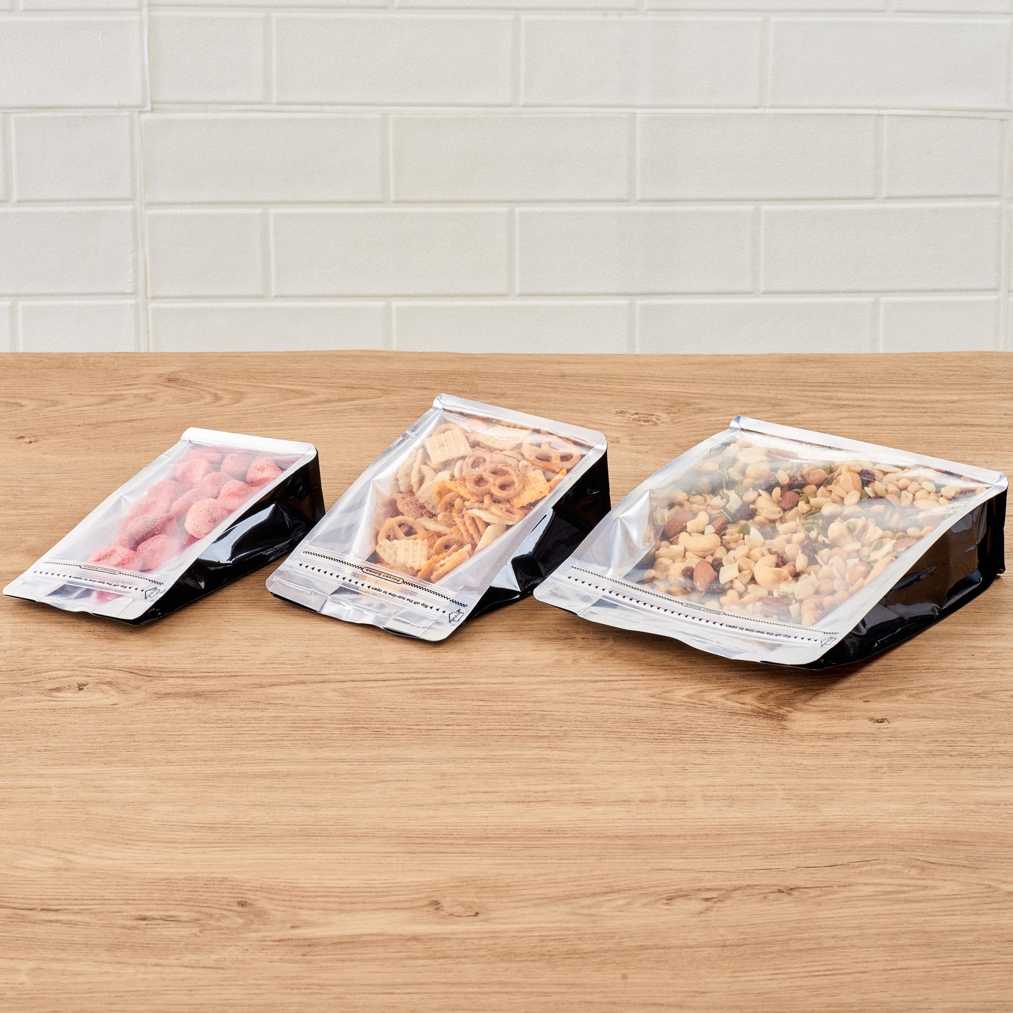 Black Plastic Medium Snack Bags with Double Seal & Rip Lock - 8x5x3.25 Inches - Heat Sealable Food Storage Bags (100 Count) - Perfect for School Lunches, Party Snacks & Bulk Food Packaging