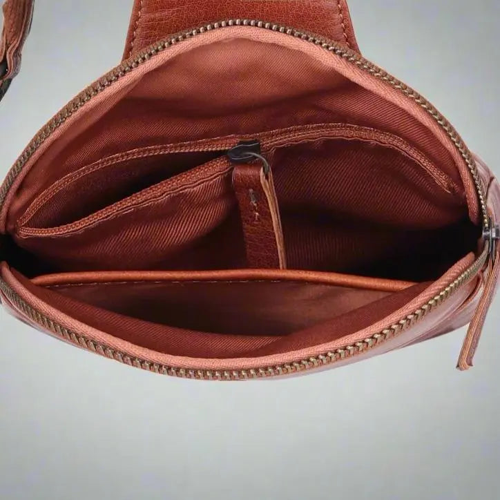MET Andora Leather Chest Front Bag & Backpack - Stylish Crossbody Sling Bag for Hiking, Travel & Everyday Use