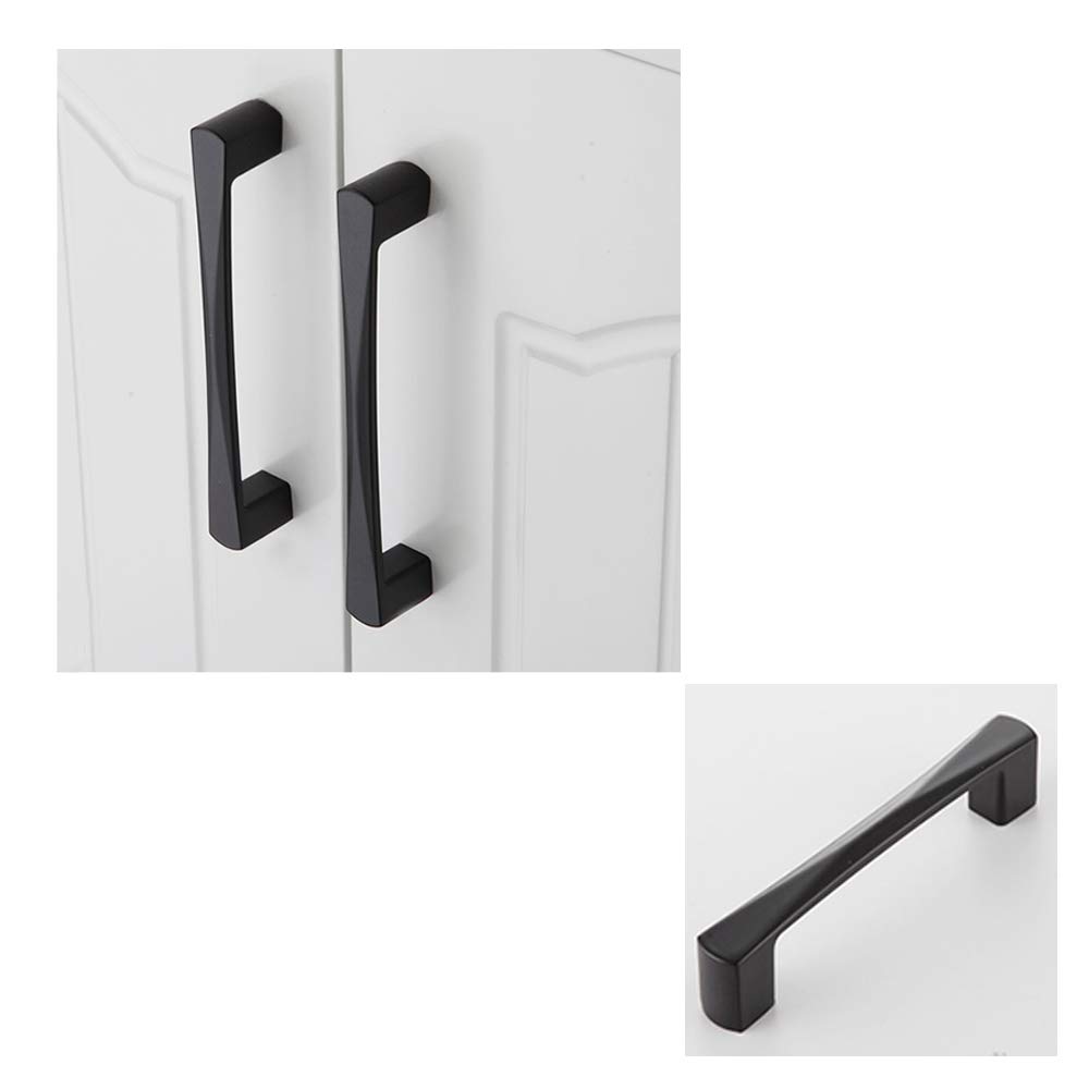 2 Pack Black Long Cabinet Handles - 105mm Contemporary Pulls for Drawers & Cabinets - Modern Hardware Knobs for Kitchen, Bathroom & Furniture (L 105mm)