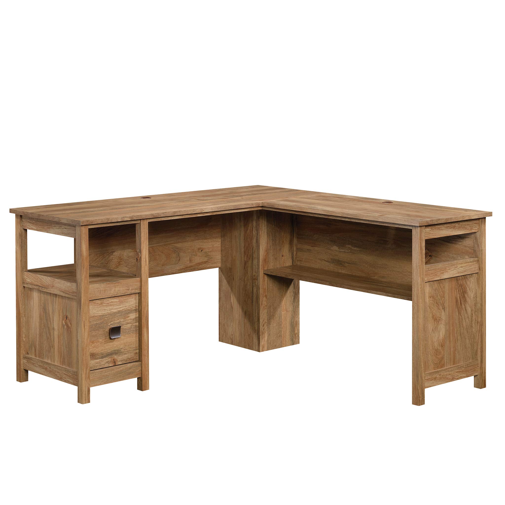 Sauder Cannery Bridge L-Shaped Office Desk with Storage Drawer & Shelf - Sindoori Mango Finish - Perfect for Home Office, Study Room & Small Workspaces
