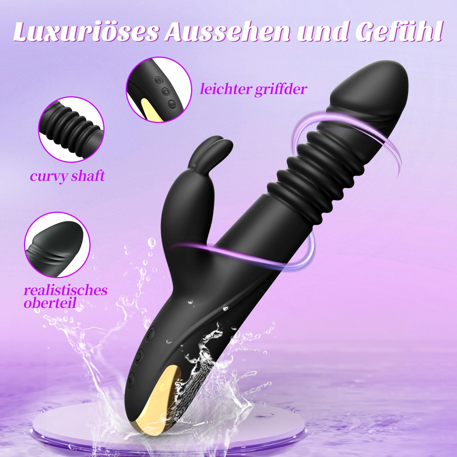 Premium Rabbit Vibrator for Women - Dual Stimulation Clitoral & G-Spot Massager - Waterproof Rechargeable Silicone Adult Sex Toy for Couples & Solo Play - Perfect for Valentine's Day & Romantic Nights