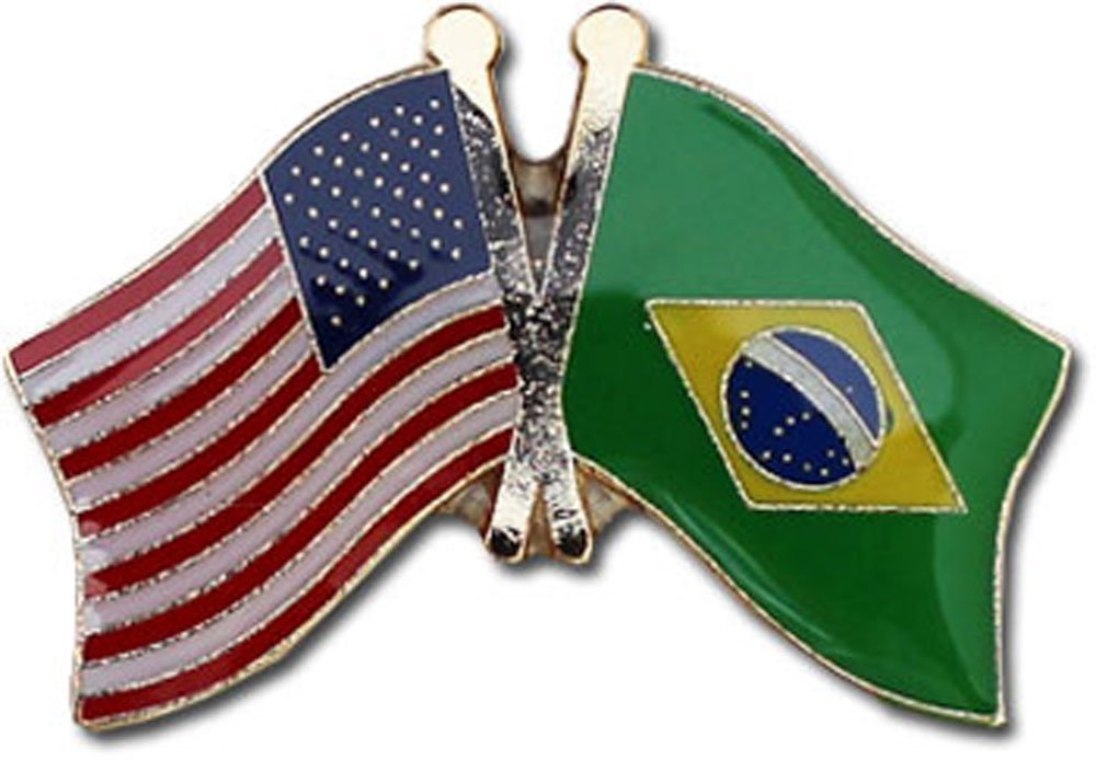 24 Pack USA & Brazil Flag Bike Hat Lapel Pins - Wholesale Bulk American & Brazilian Country Flag Enamel Pins for Cycling Caps, Backpacks, Jackets & Gifts