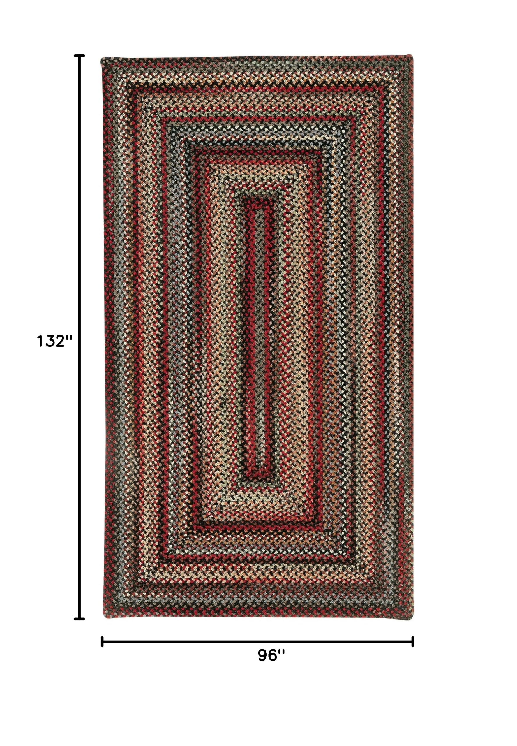 Capel Rugs Portland Rectangle Braided Area Rug 8' x 11' Coal - Soft & Durable Indoor/Outdoor Rug for Living Room, Bedroom, or Patio